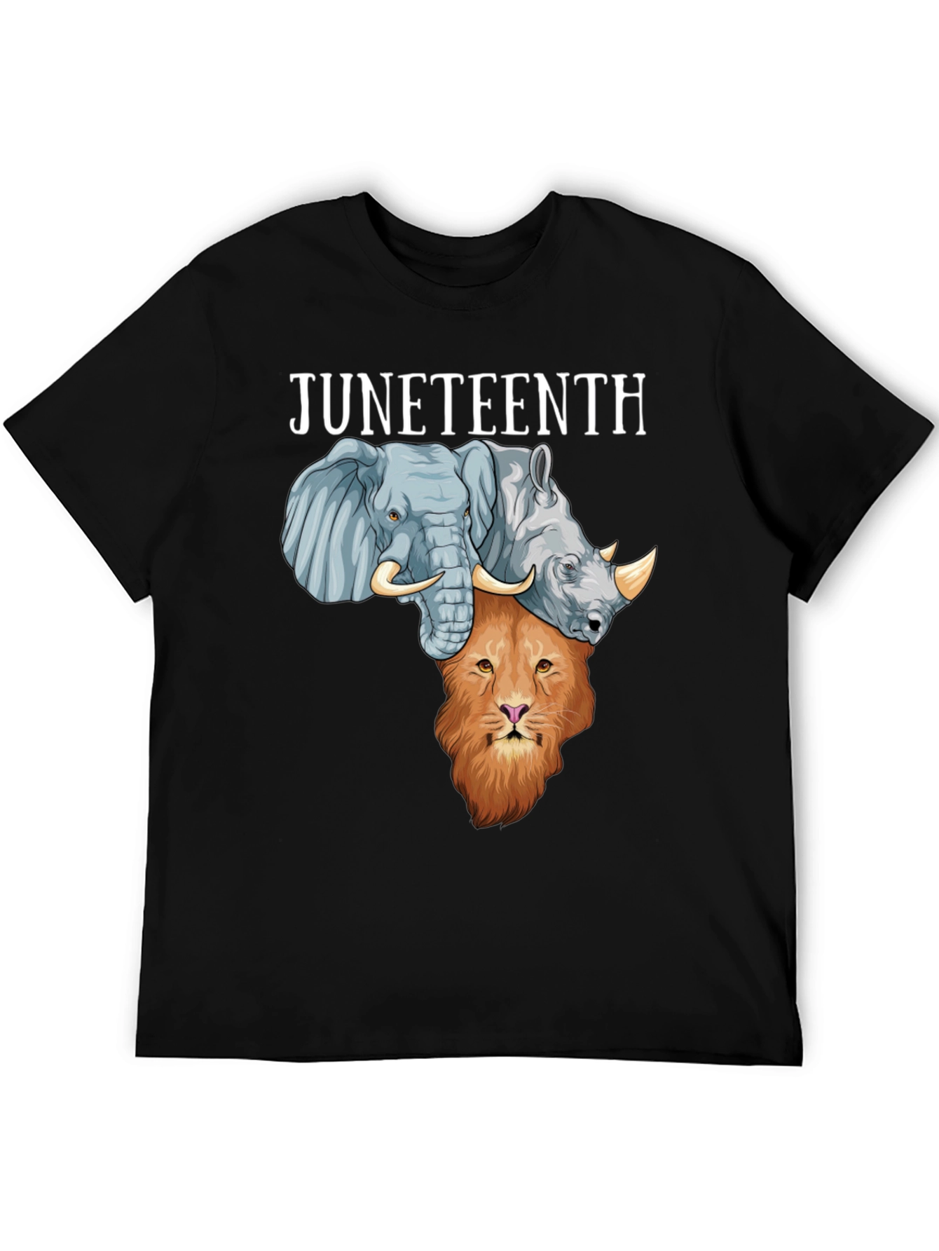 Juneteenth Africa Animals Mens Black T-shirt