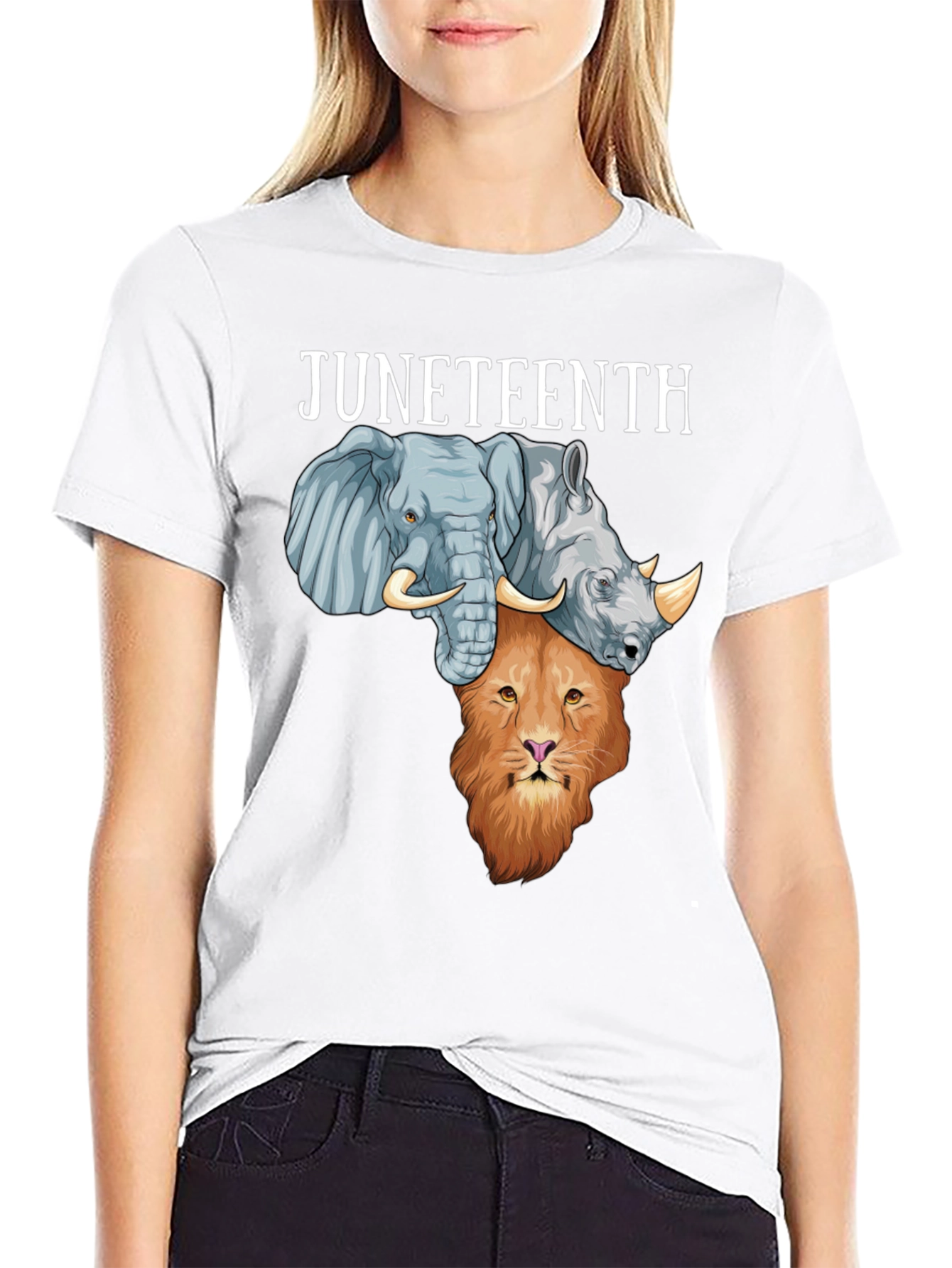 Juneteenth Africa Animals Mens Black T-shirt