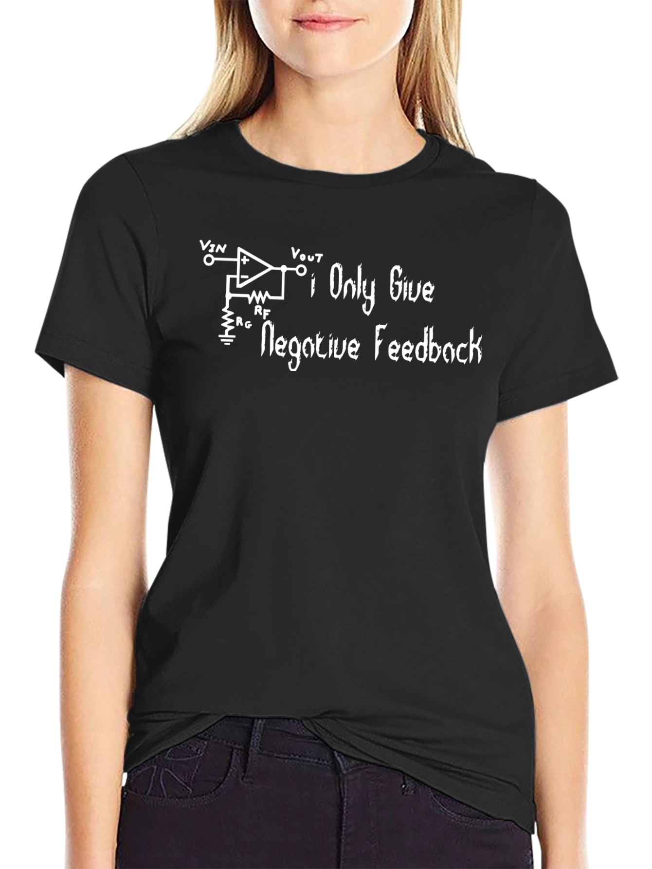 Negative Feedback Circuit Graphic T-Shirt - Black