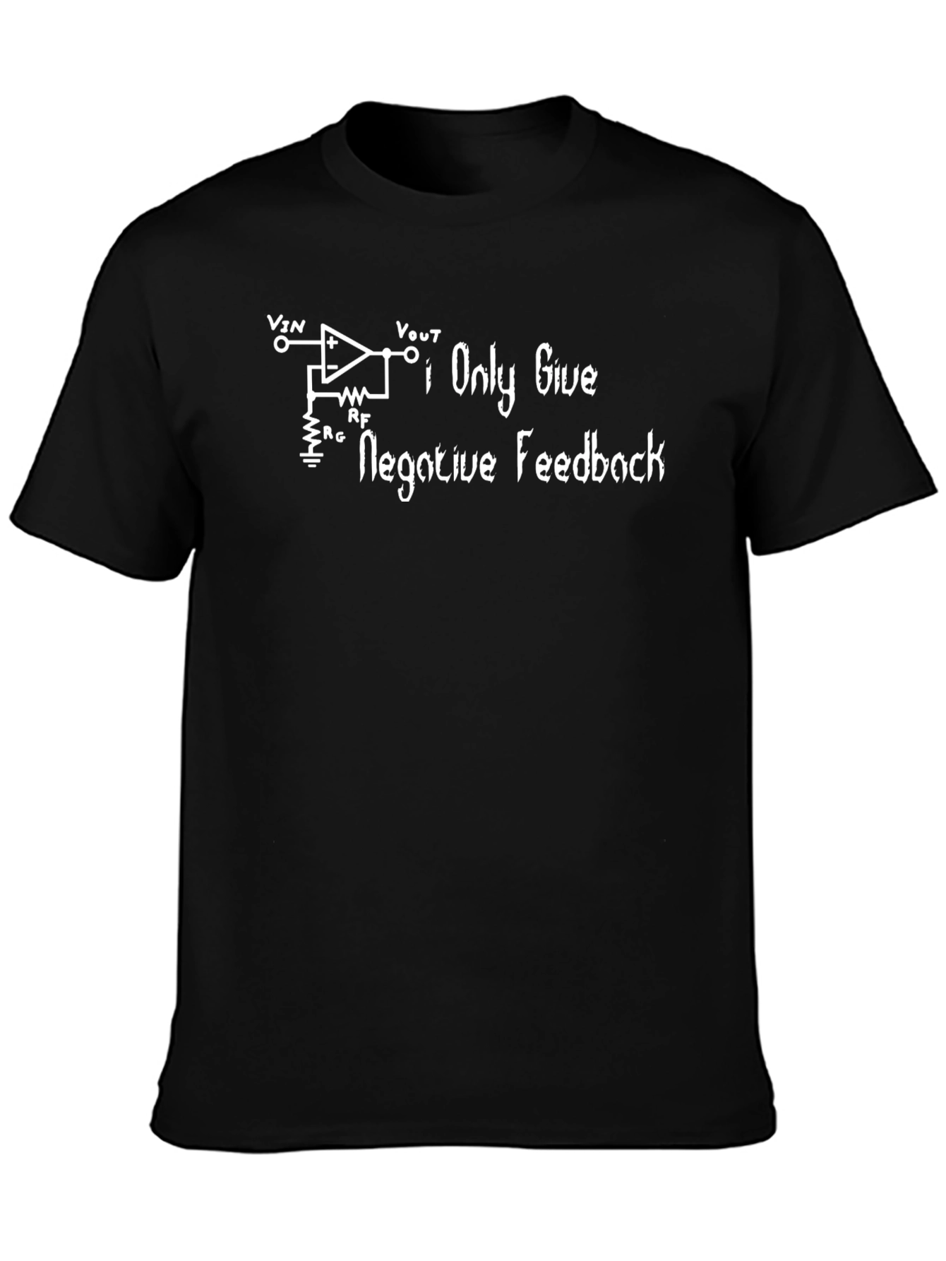 Negative Feedback Circuit Graphic T-Shirt - Black
