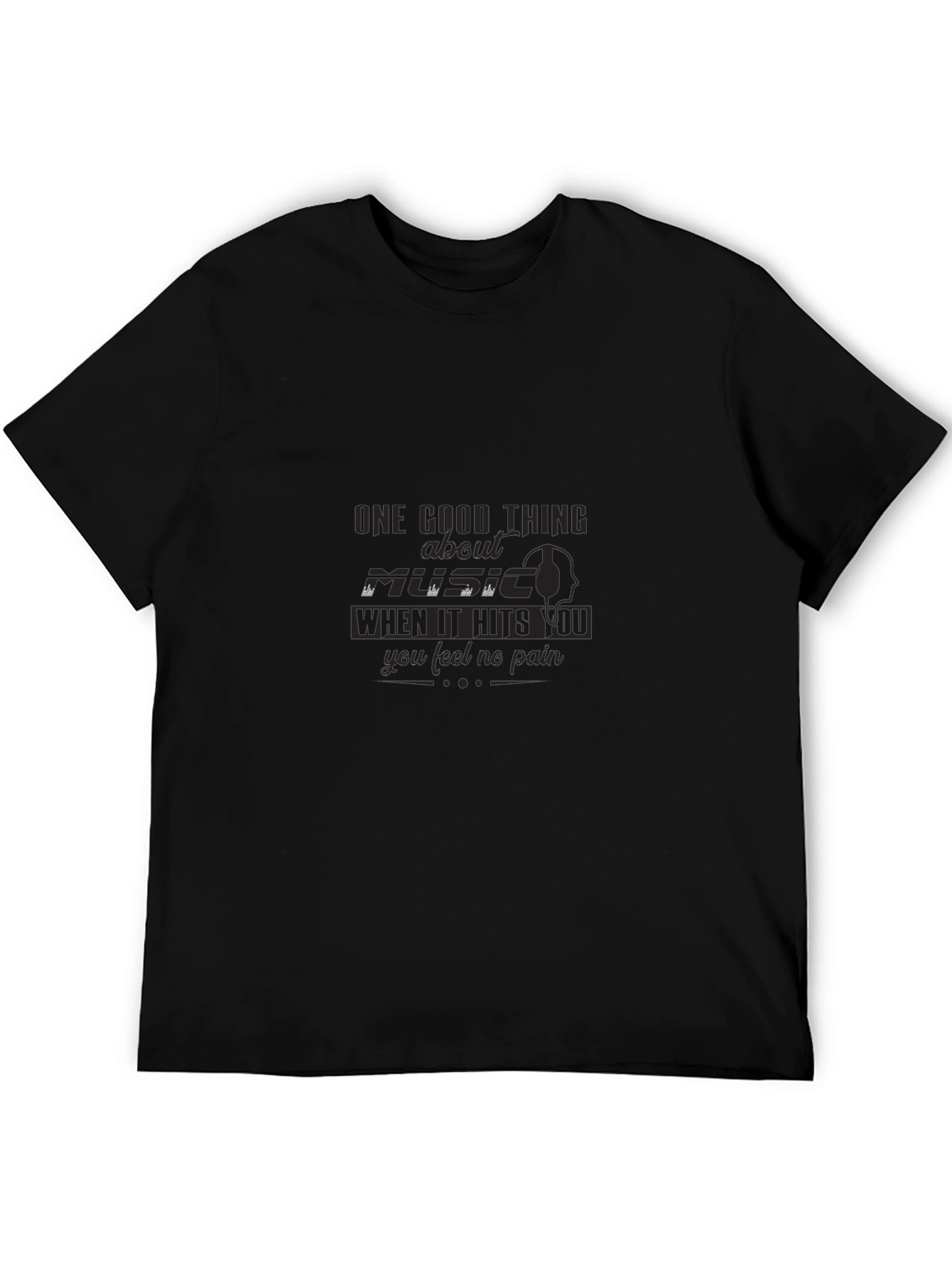 Music Quote Graphic T-Shirt - Black