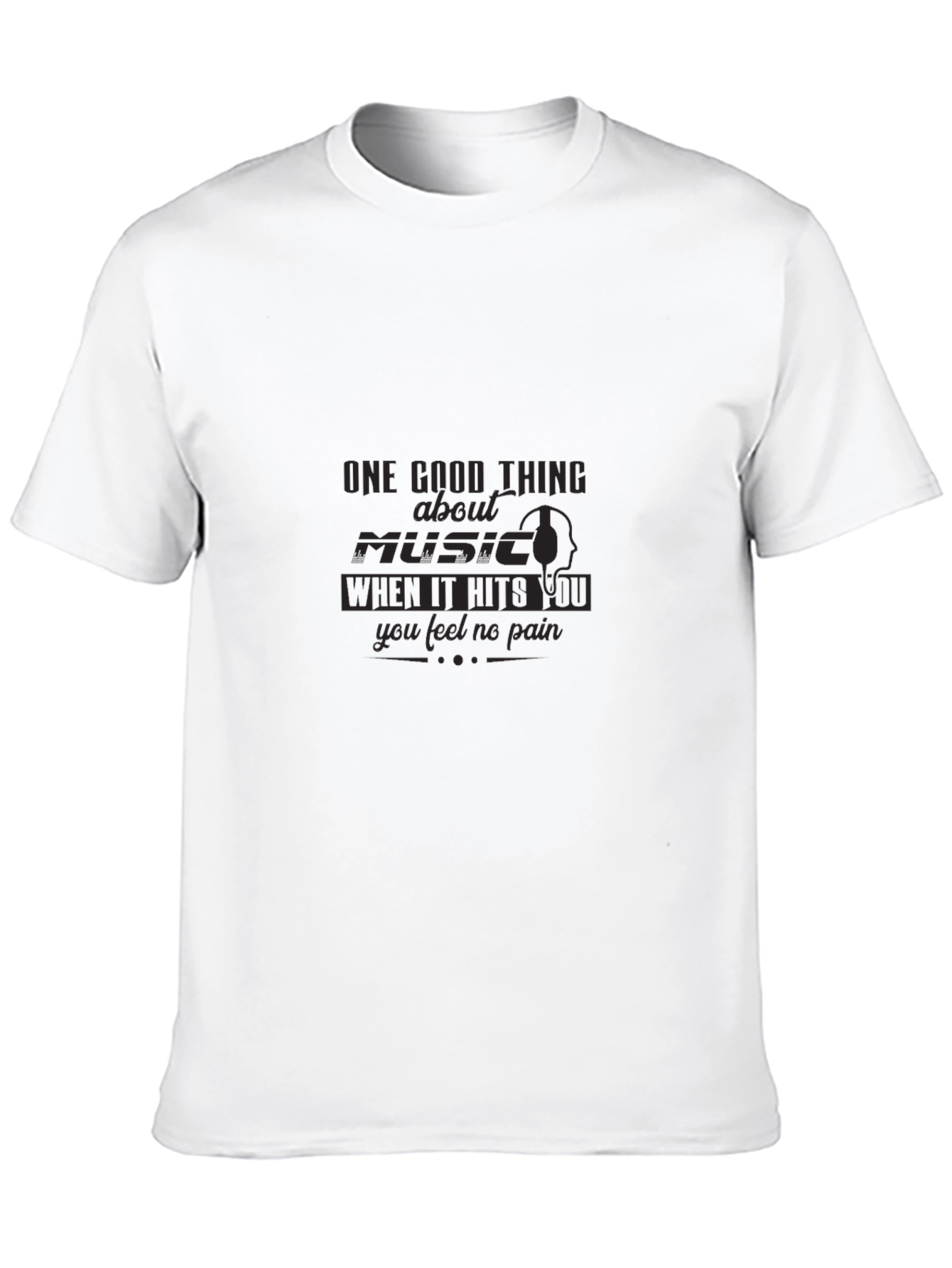 Music Quote Graphic T-Shirt - Black