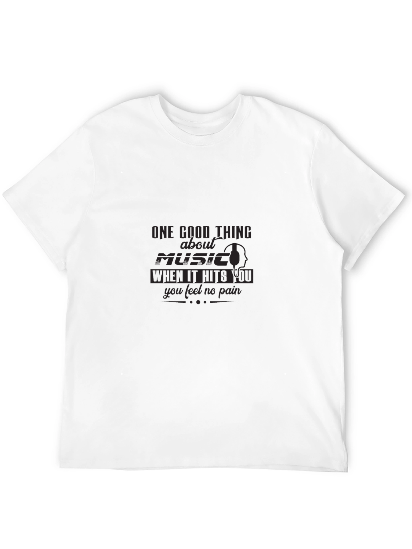 Music Quote Graphic T-Shirt - Black