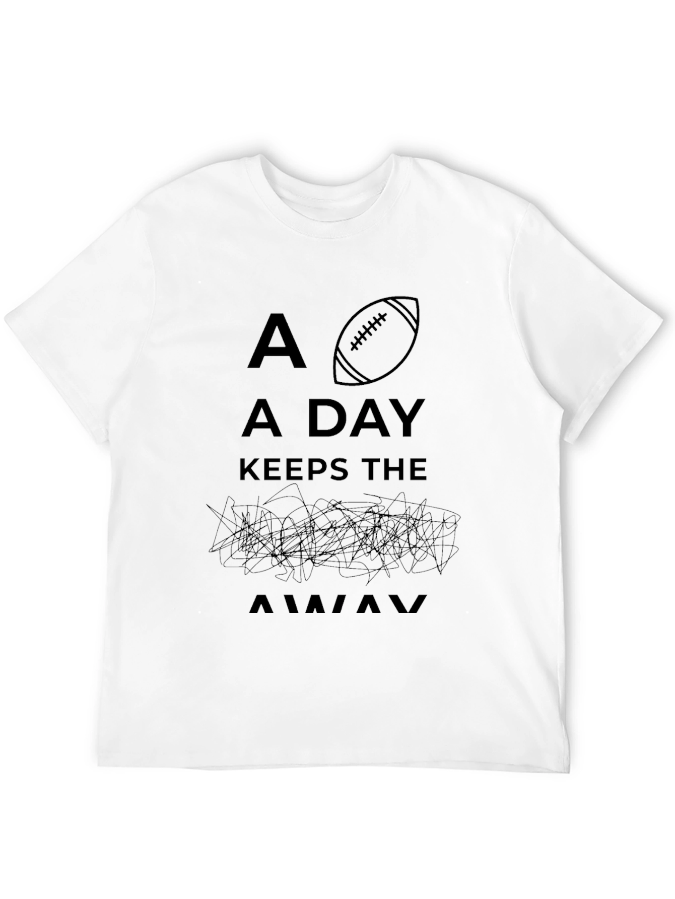 Football A Day Keeps the Away Black T-Shirt