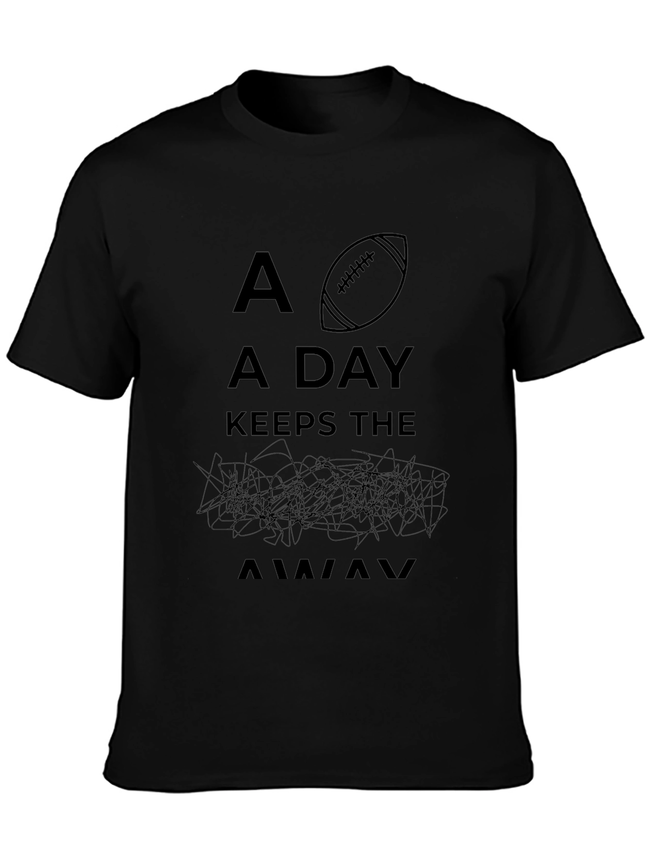 Football A Day Keeps the Away Black T-Shirt