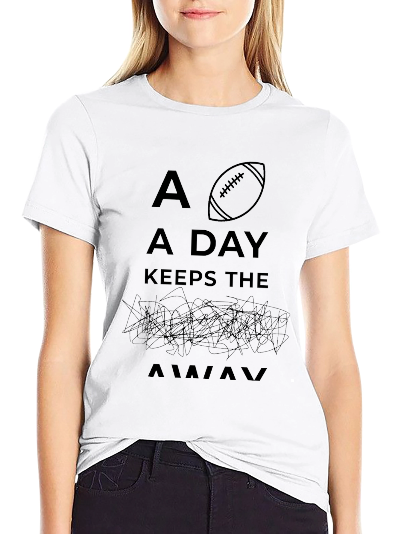 Football A Day Keeps the Away Black T-Shirt