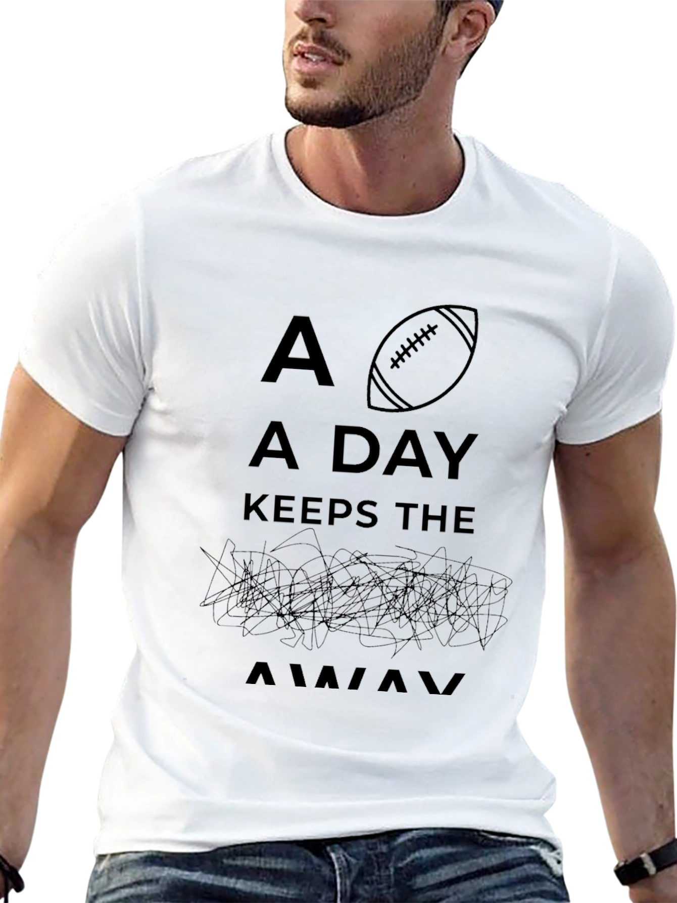 Football A Day Keeps the Away Black T-Shirt