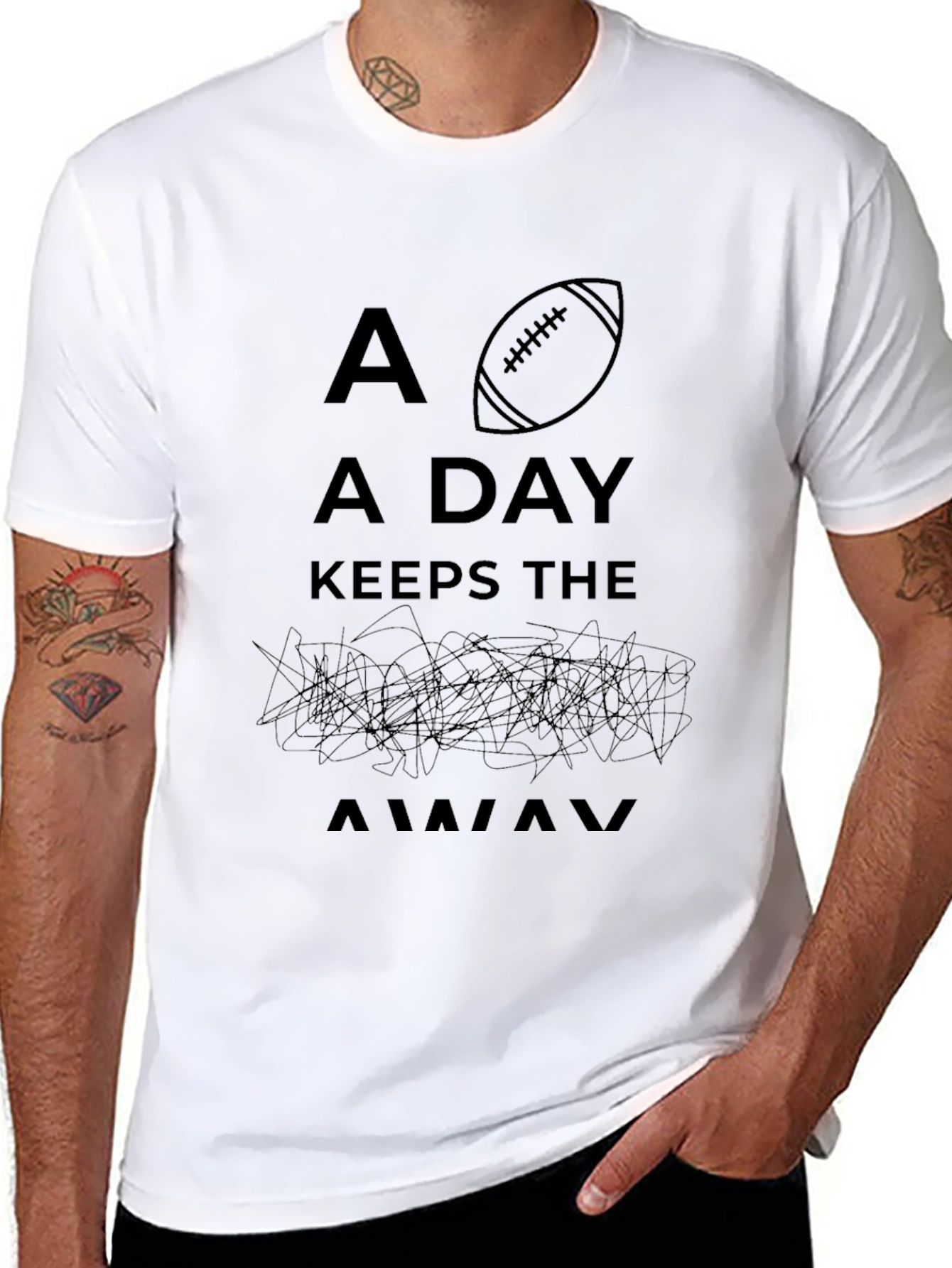 Football A Day Keeps the Away Black T-Shirt