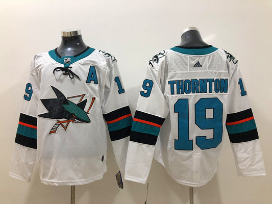 Men's San Jose Sharks Joe Thornton #19 White Breakaway Player Jerseys