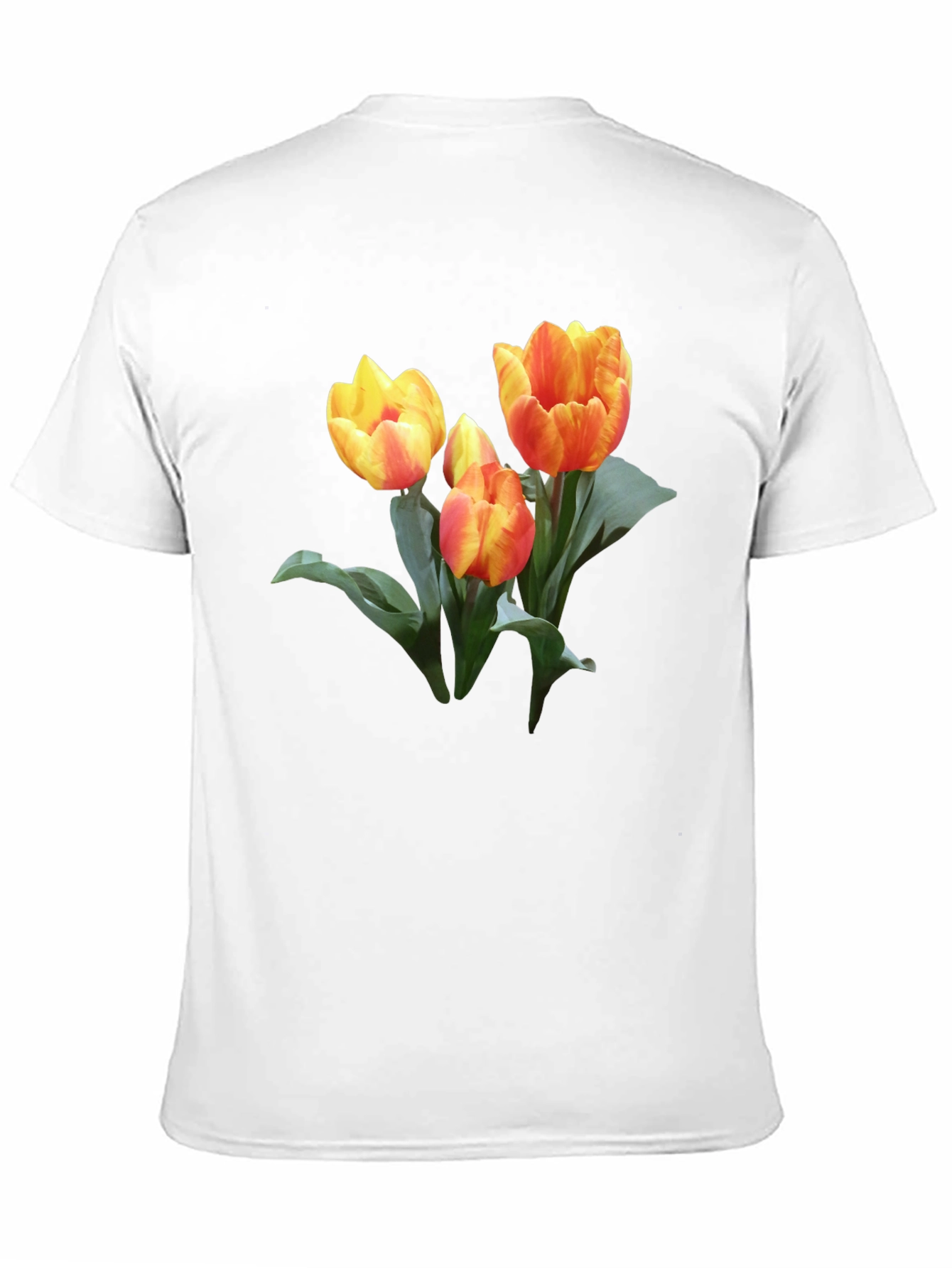 Tulip Graphic Print Black Casual T-Shirt