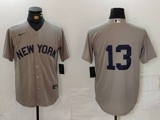 Men's New York Yankees Jazz Chisholm Jr. #13 Gray Limited Player Jerseys