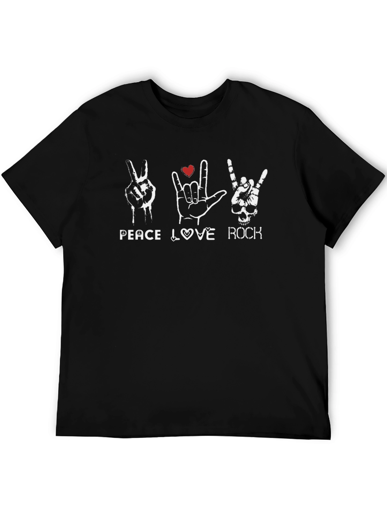 Peace Love Rock Graphic Tee - Black
