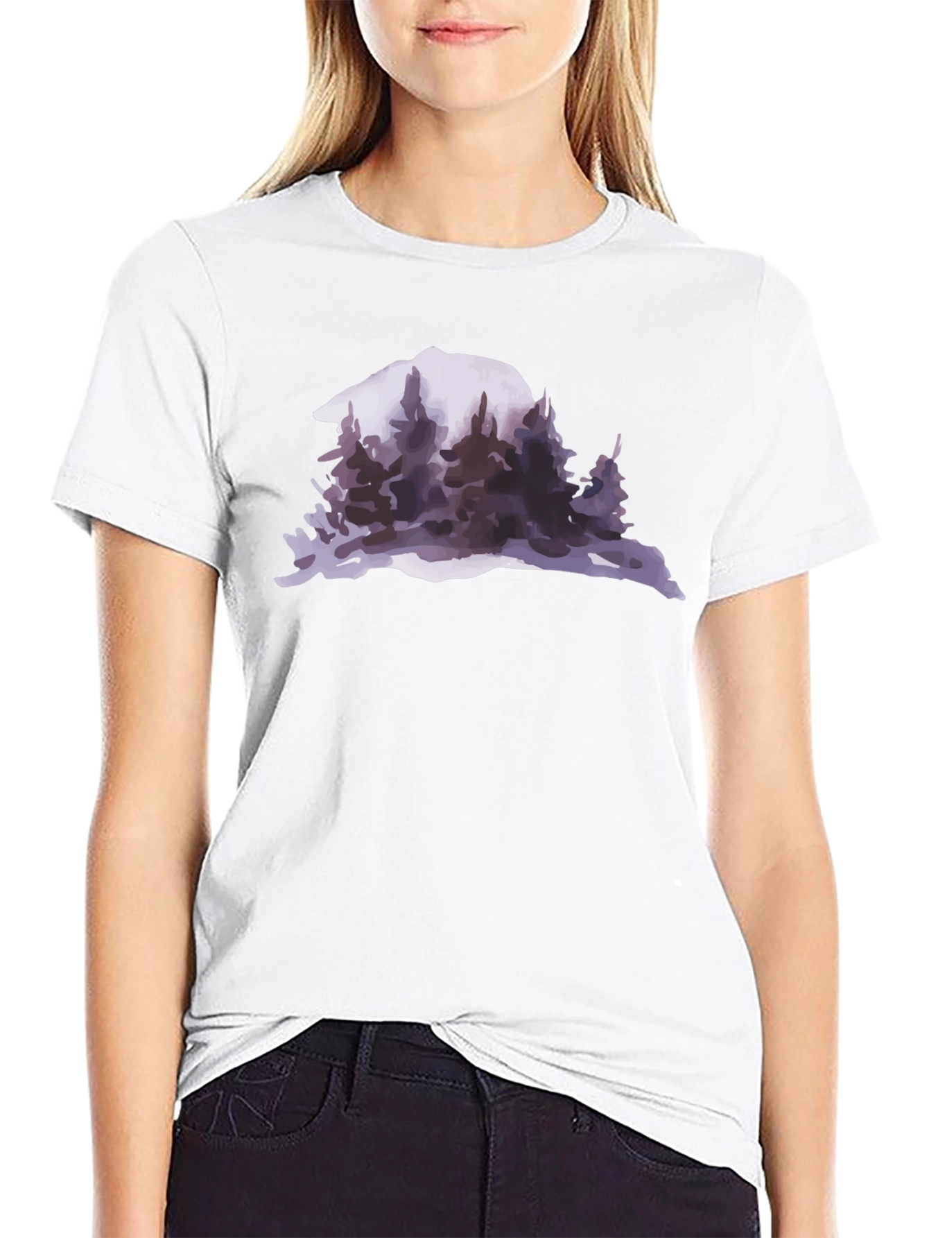 Mountain & Forest Graphic Black T-Shirt
