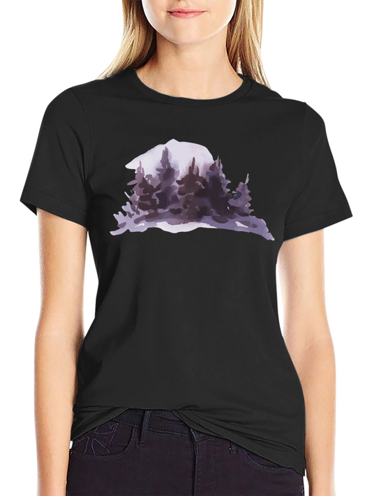 Mountain & Forest Graphic Black T-Shirt