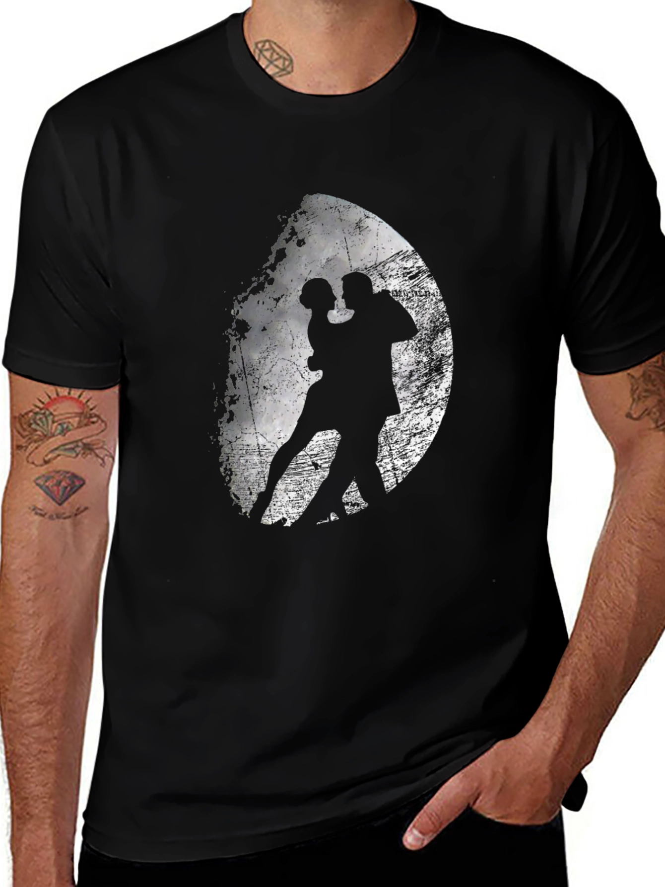 Tango Dance Graphic Tee - Black Cotton Blend