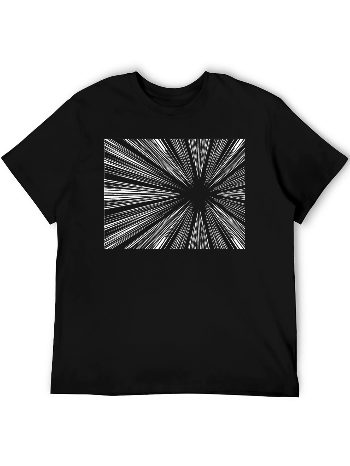 Abstract Burst Graphic Black T-Shirt