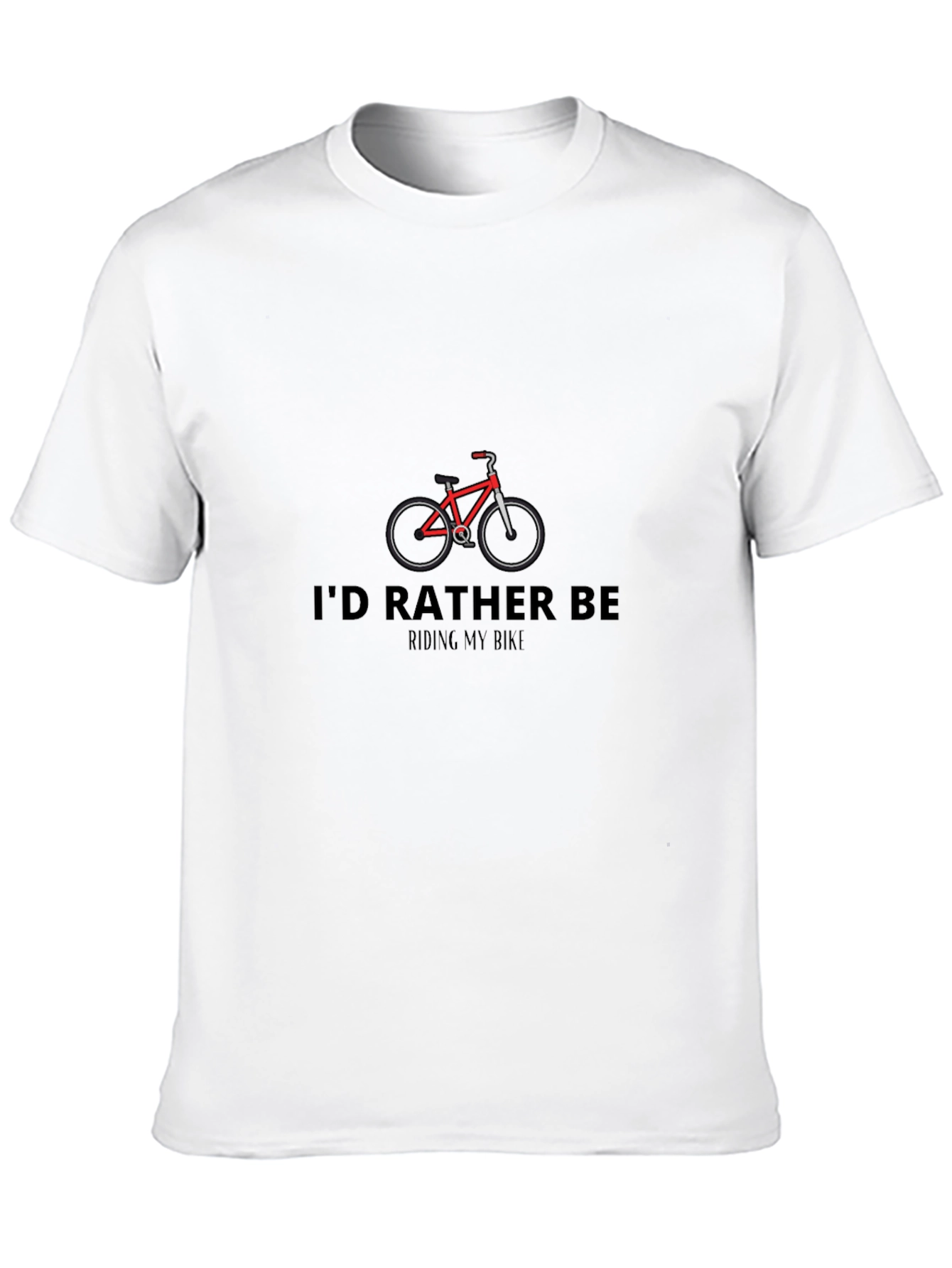 Id Rather Be Riding My Bike Black T-Shirt