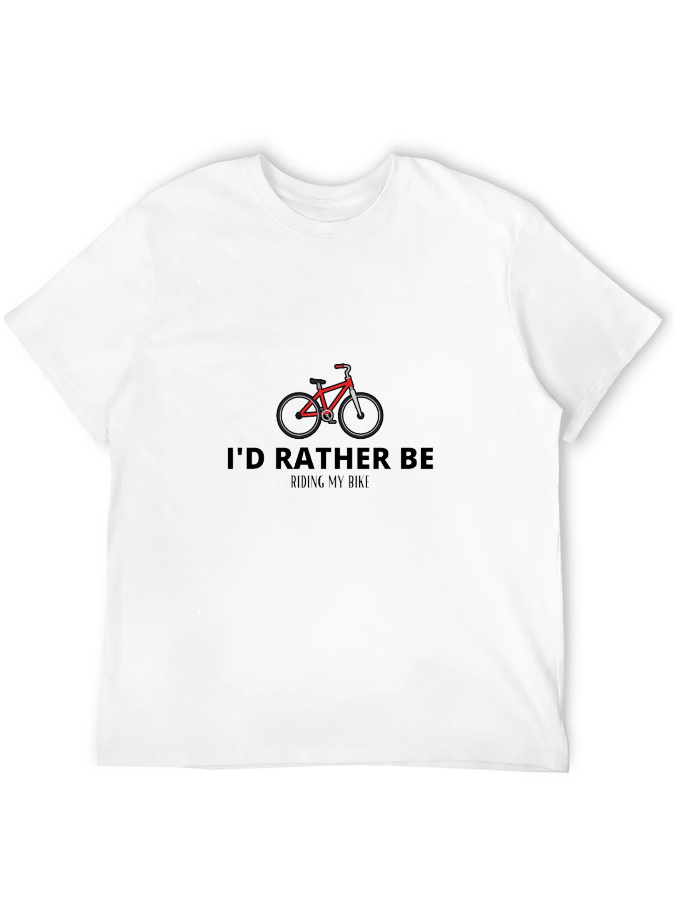 Id Rather Be Riding My Bike Black T-Shirt