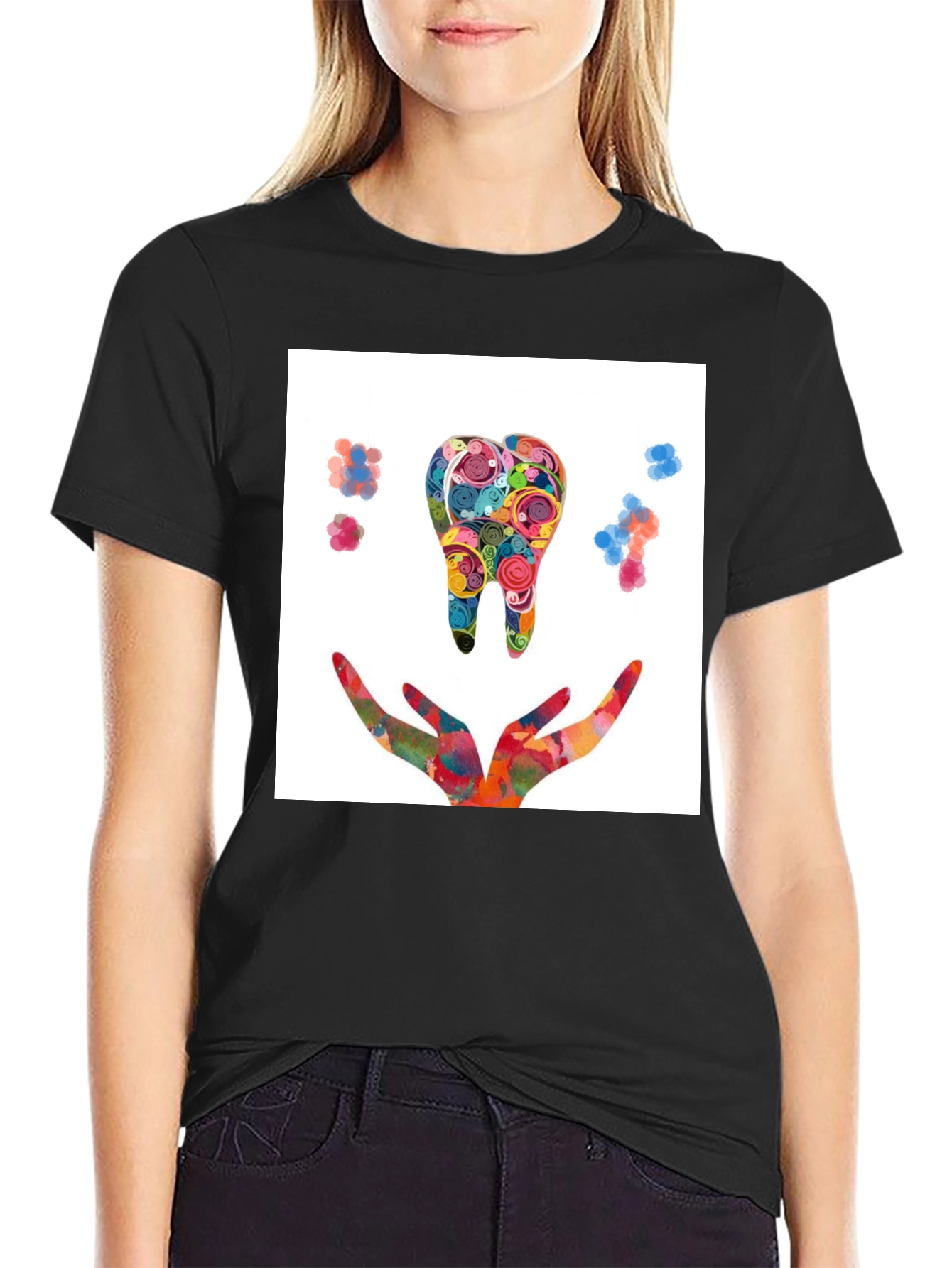 Colorful Tooth Design T-Shirt