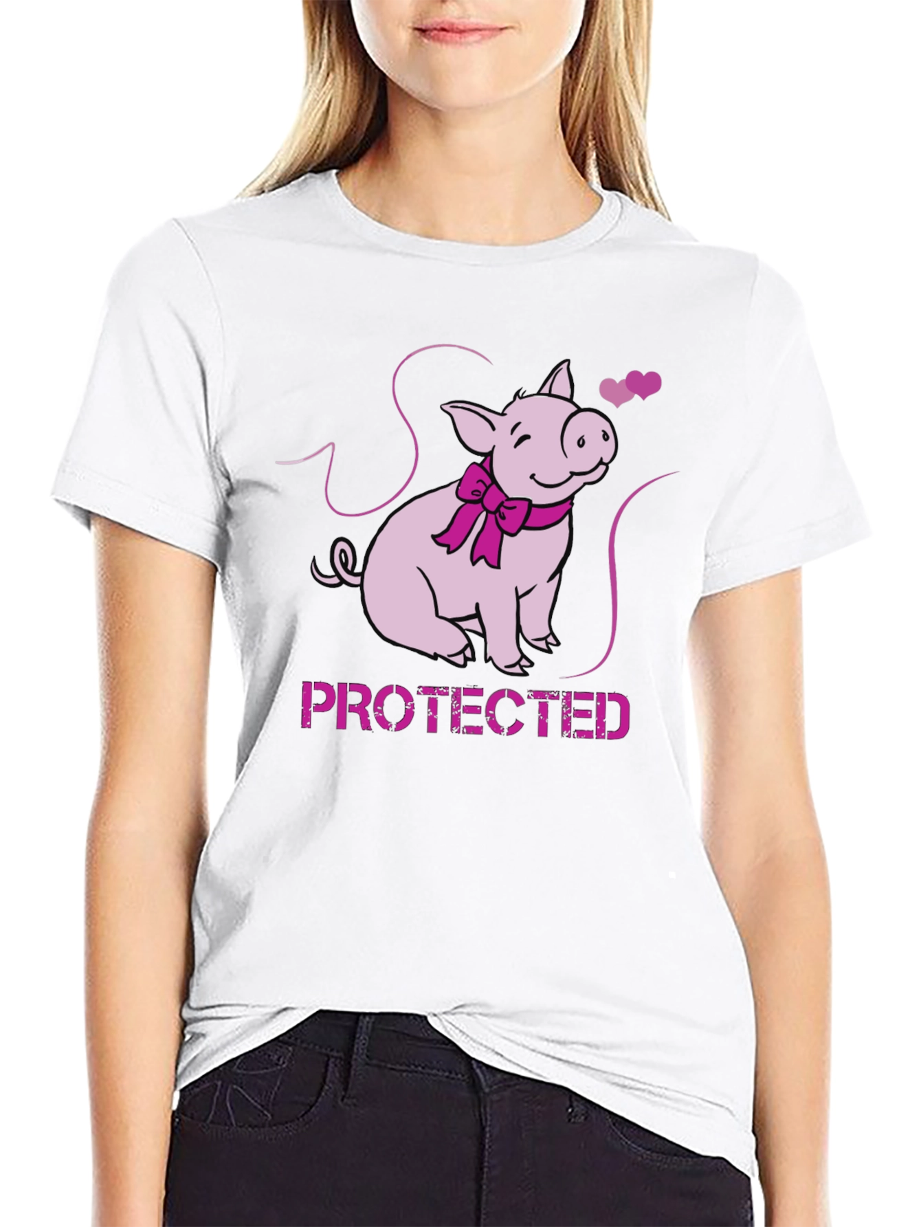 Protected Pig Graphic Tee - Cute Animal Lover Shirt