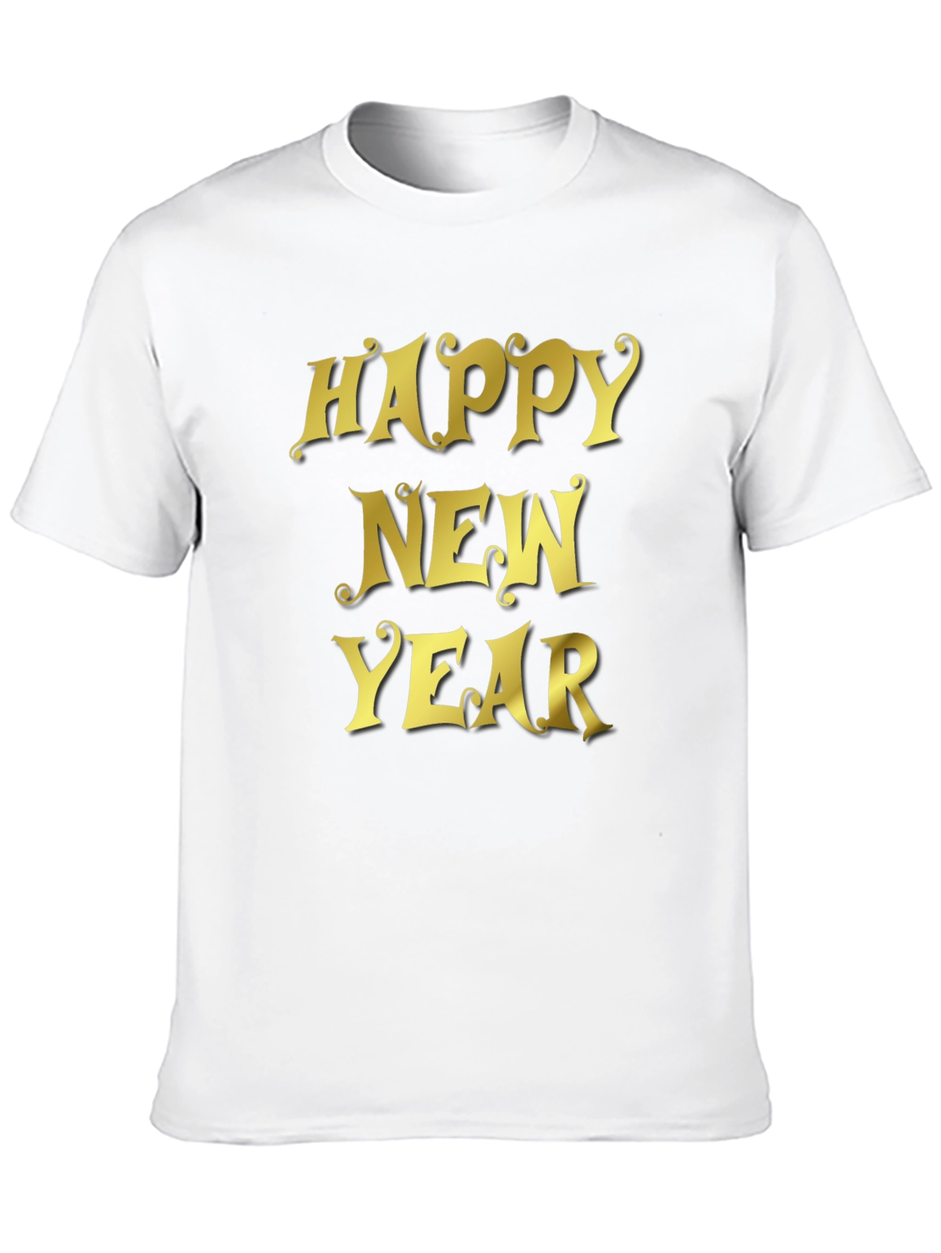 Happy New Year T-Shirt - Black Crew Neck