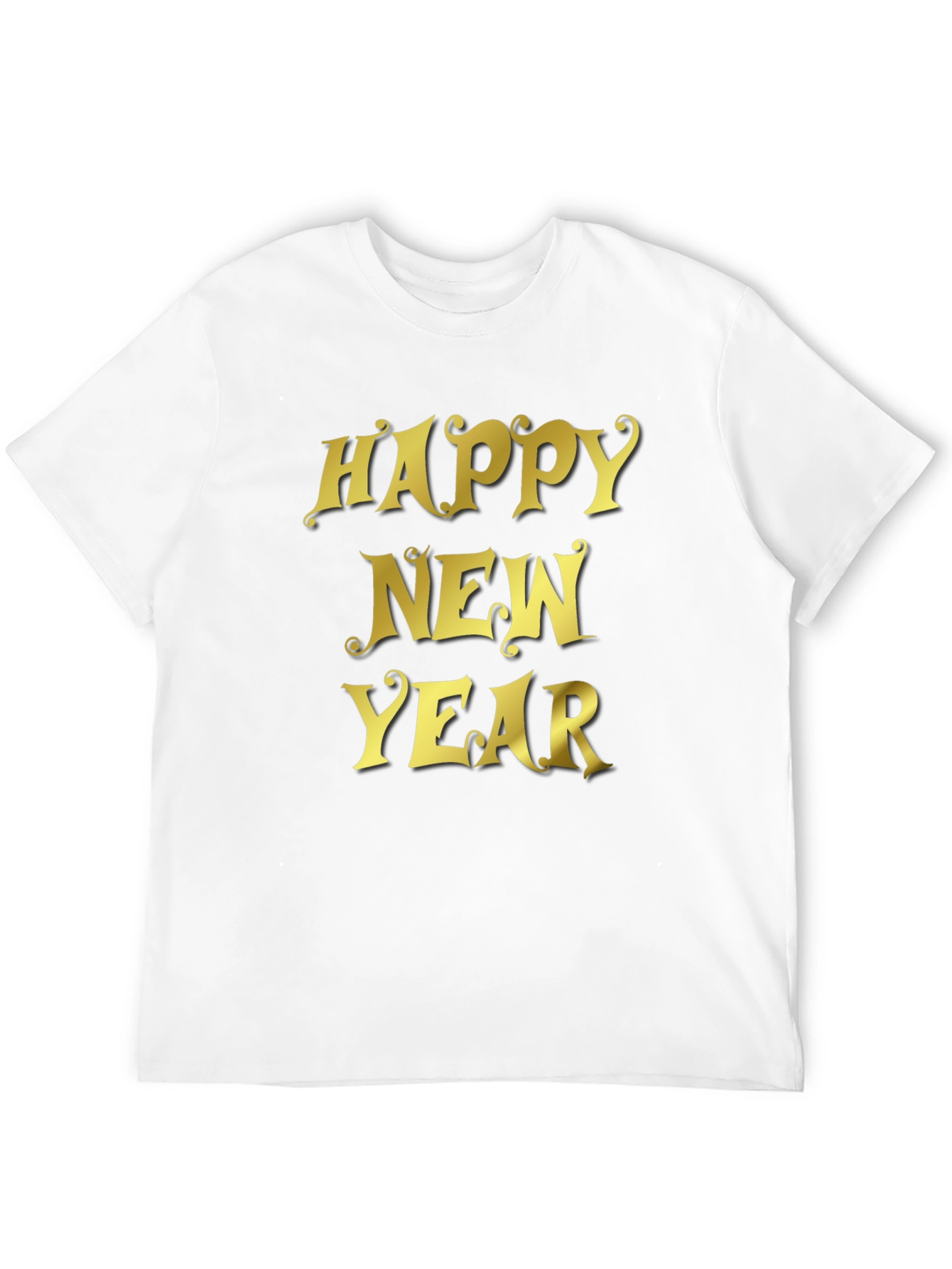 Happy New Year T-Shirt - Black Crew Neck
