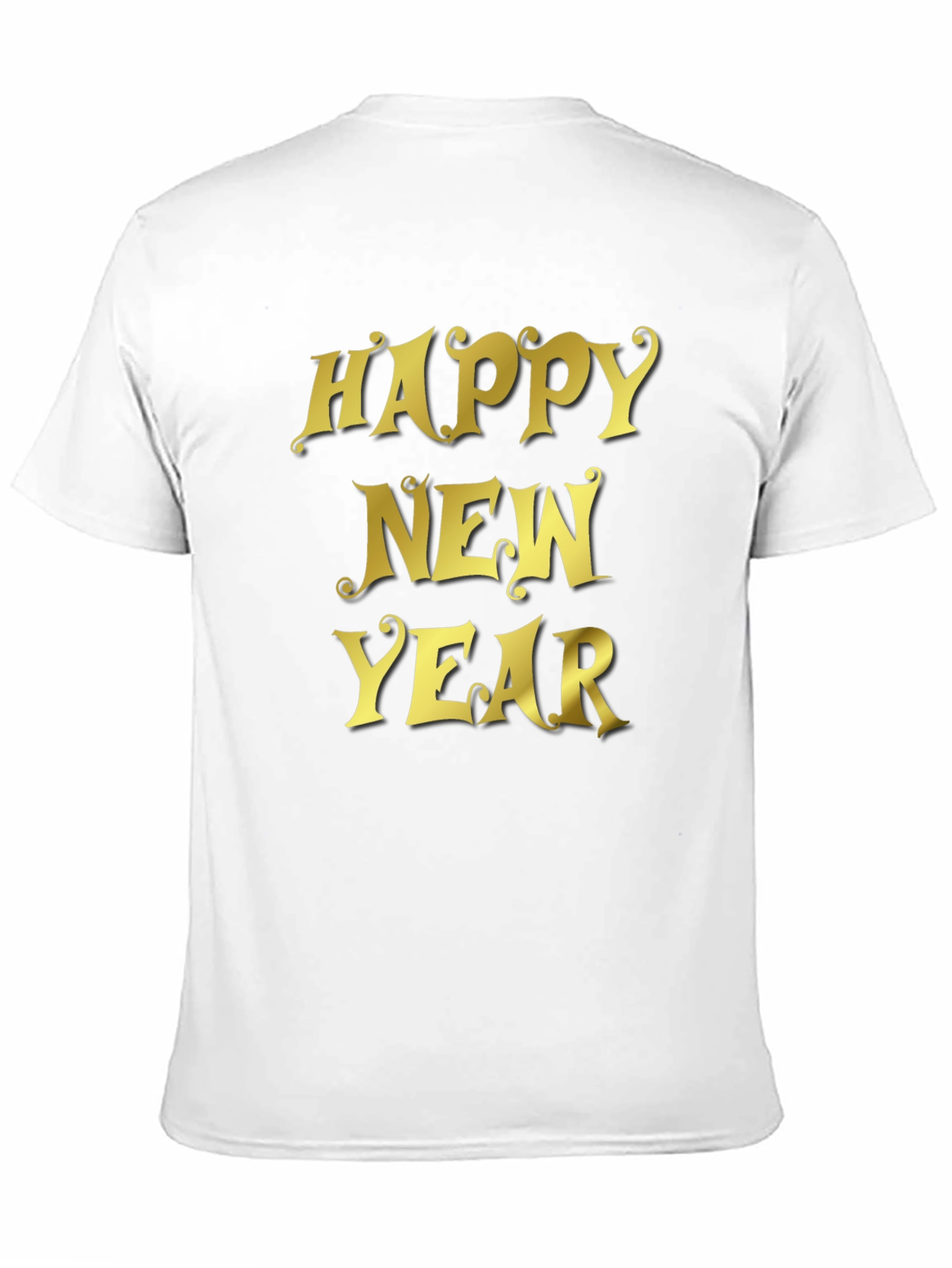 Happy New Year T-Shirt - Black Crew Neck
