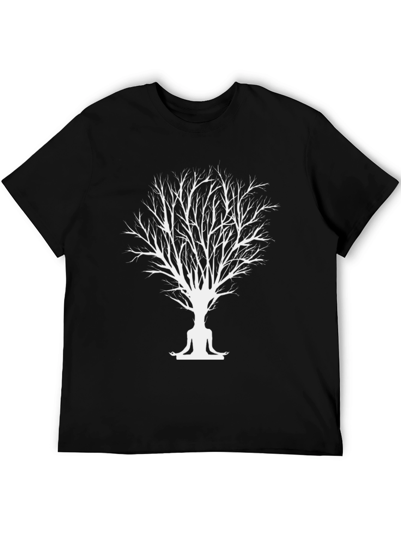 Zen Tree Meditation T-Shirt - Black