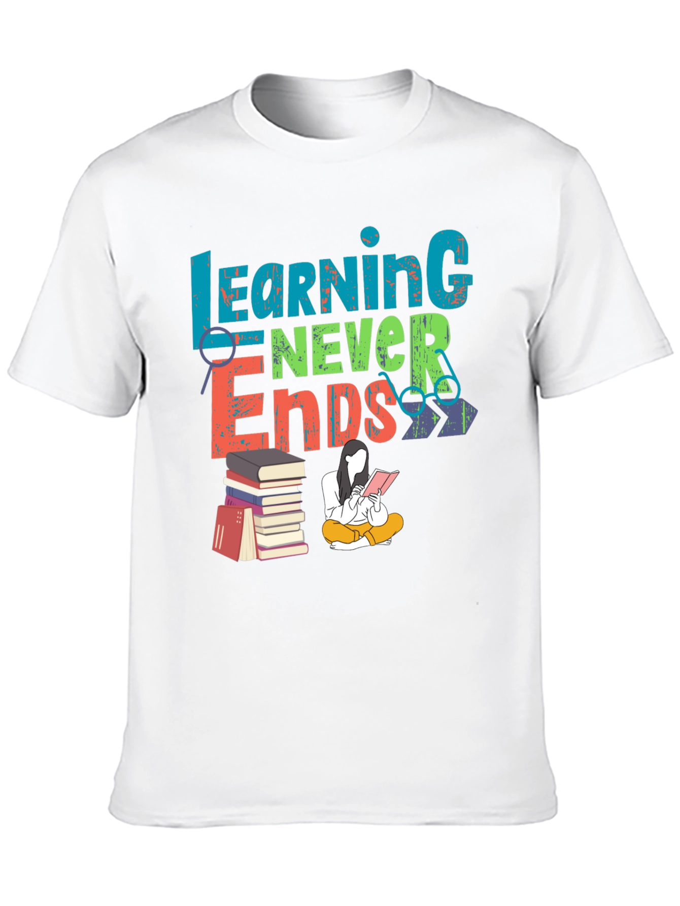 Learning Never Ends Graphic T-Shirt