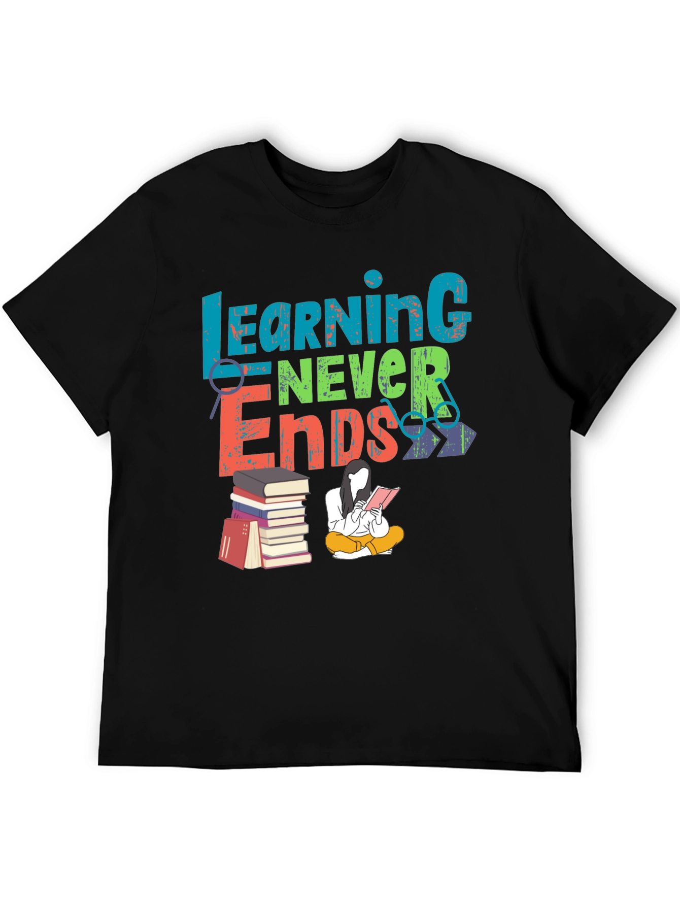 Learning Never Ends Graphic T-Shirt