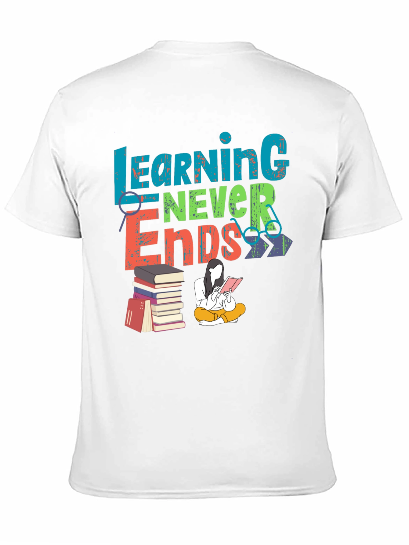 Learning Never Ends Graphic T-Shirt