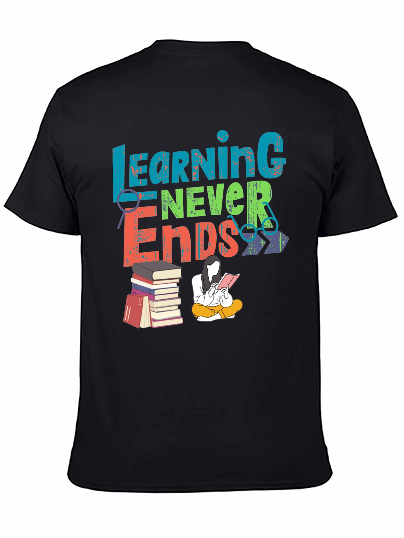 Learning Never Ends Graphic T-Shirt
