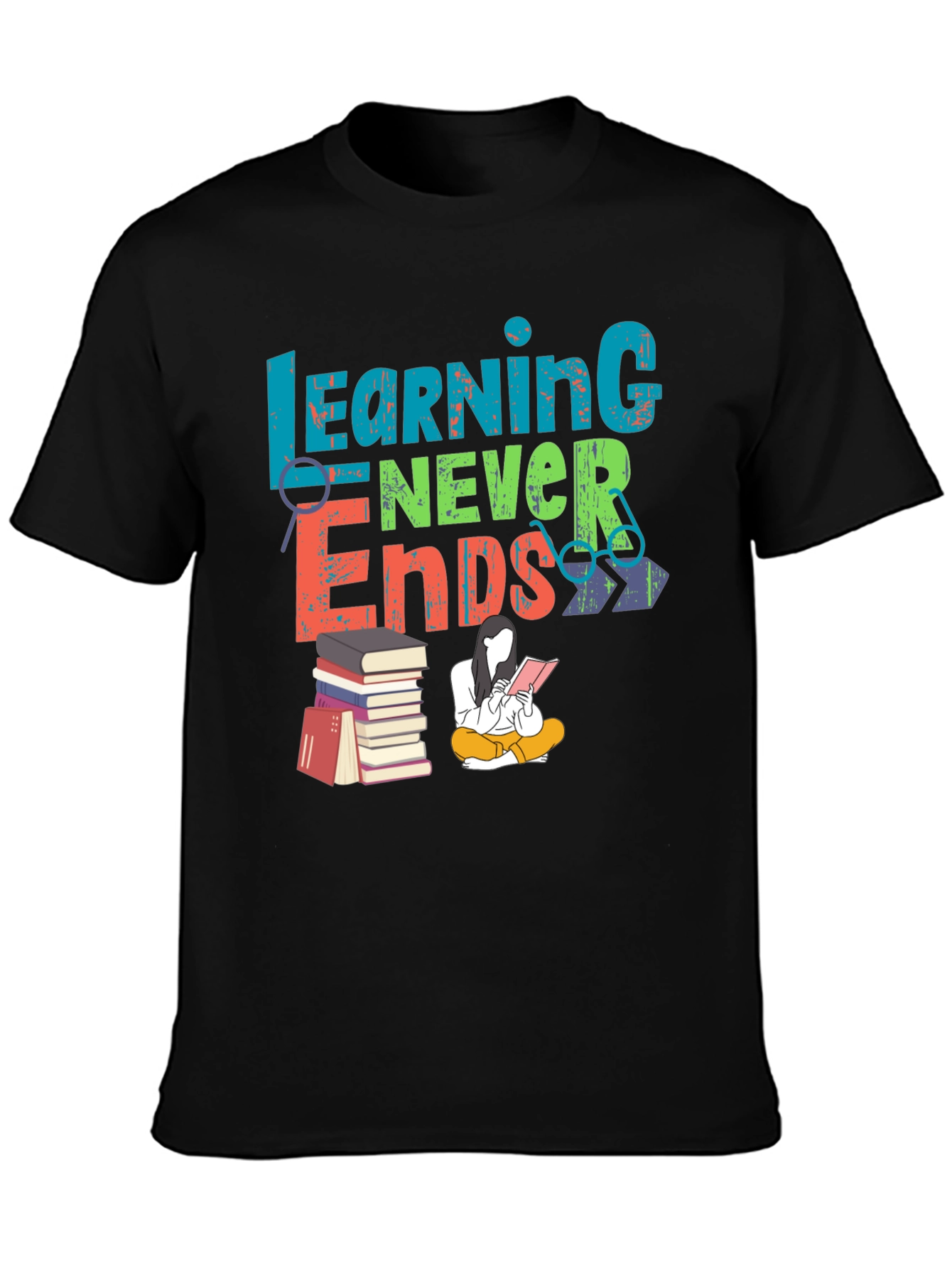 Learning Never Ends Graphic T-Shirt