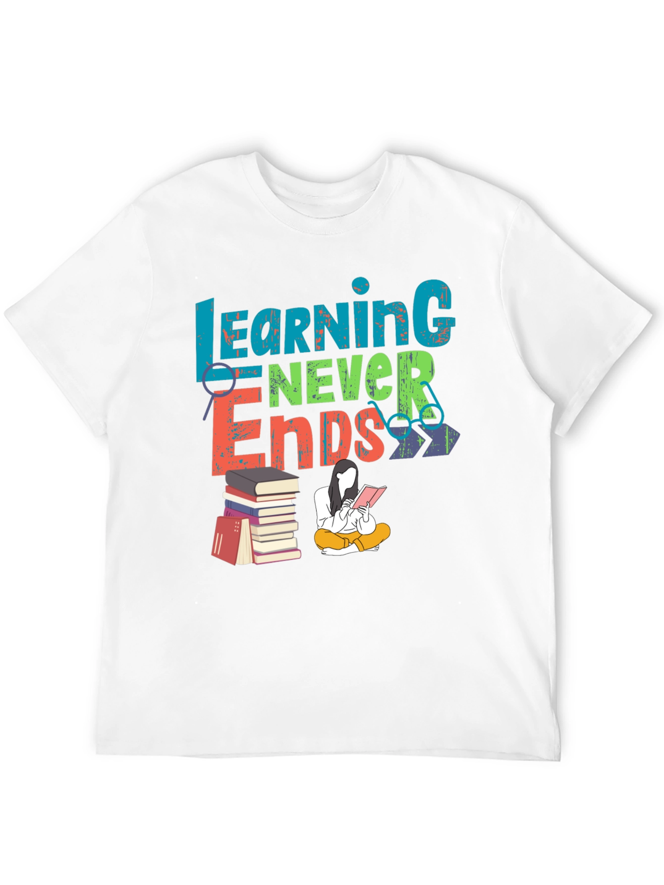 Learning Never Ends Graphic T-Shirt