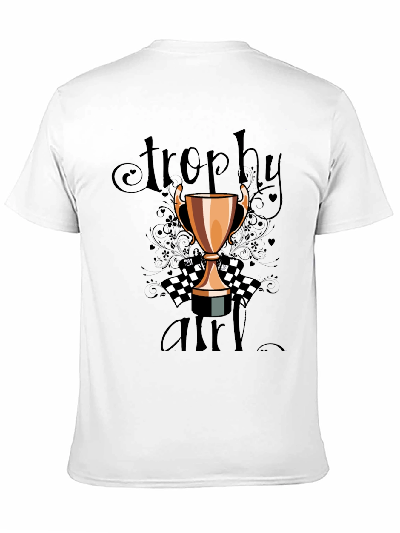 Trophy Girl Graphic Tee - Black Crew Neck