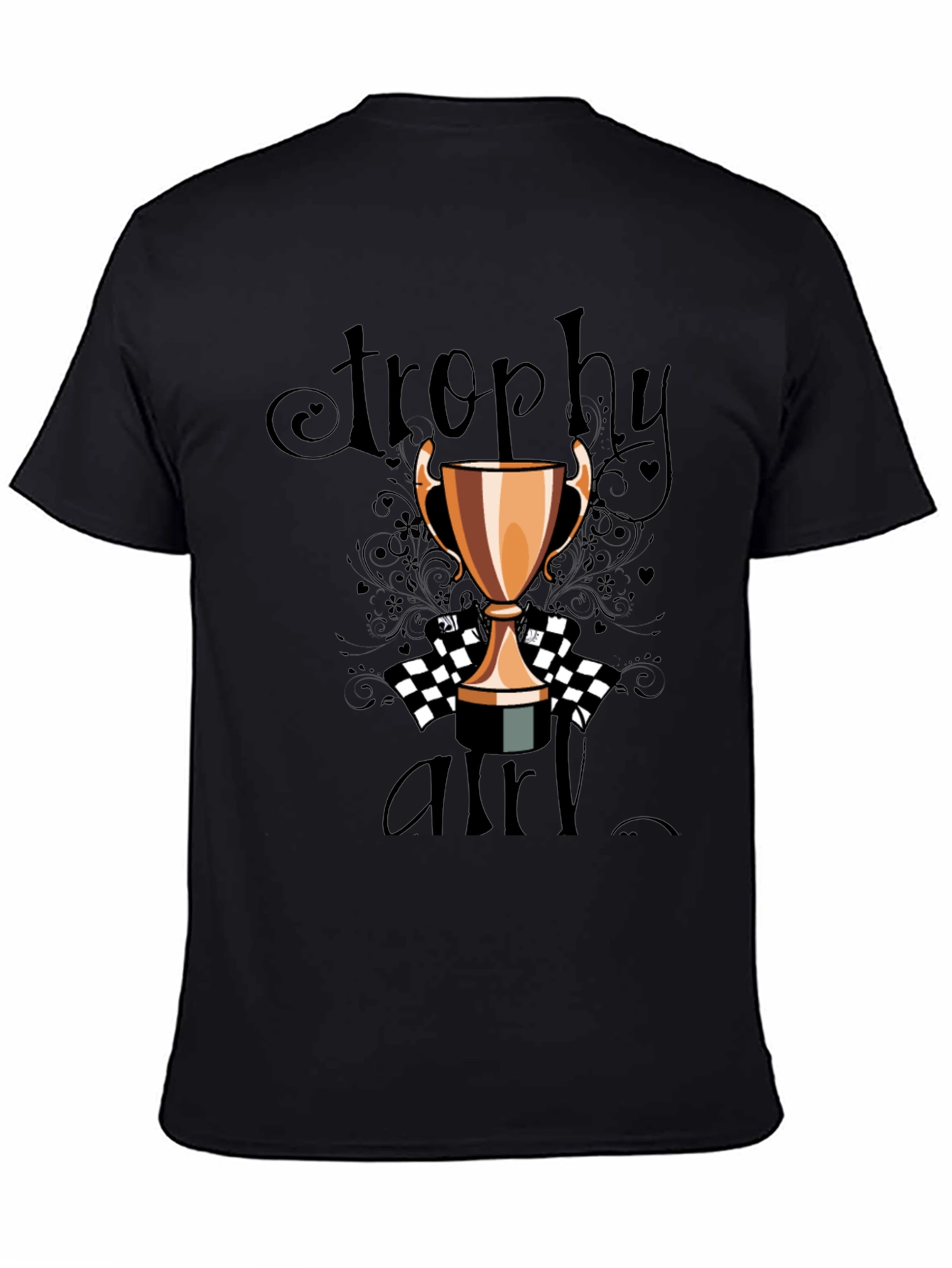 Trophy Girl Graphic Tee - Black Crew Neck