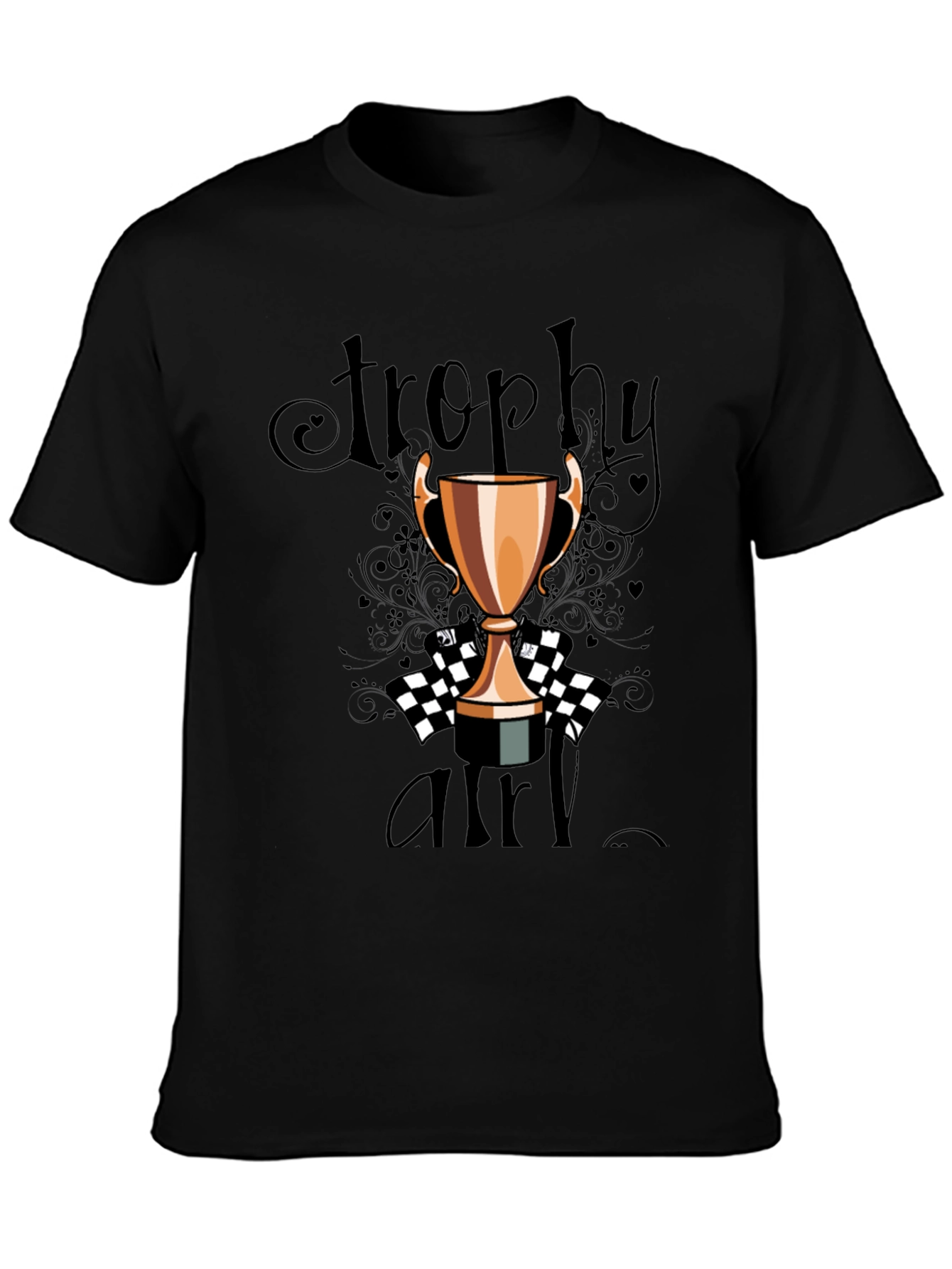 Trophy Girl Graphic Tee - Black Crew Neck