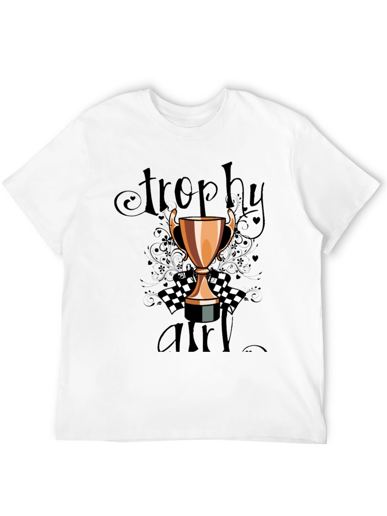 Trophy Girl Graphic Tee - Black Crew Neck