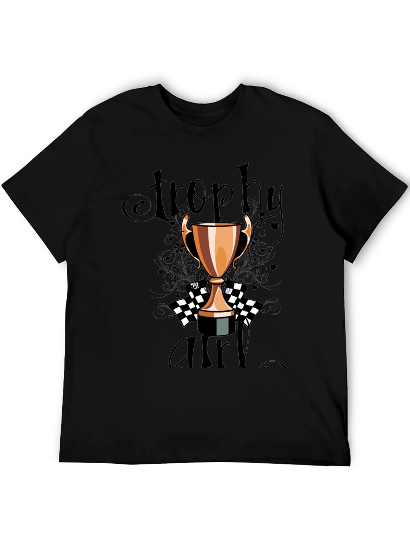 Trophy Girl Graphic Tee - Black Crew Neck