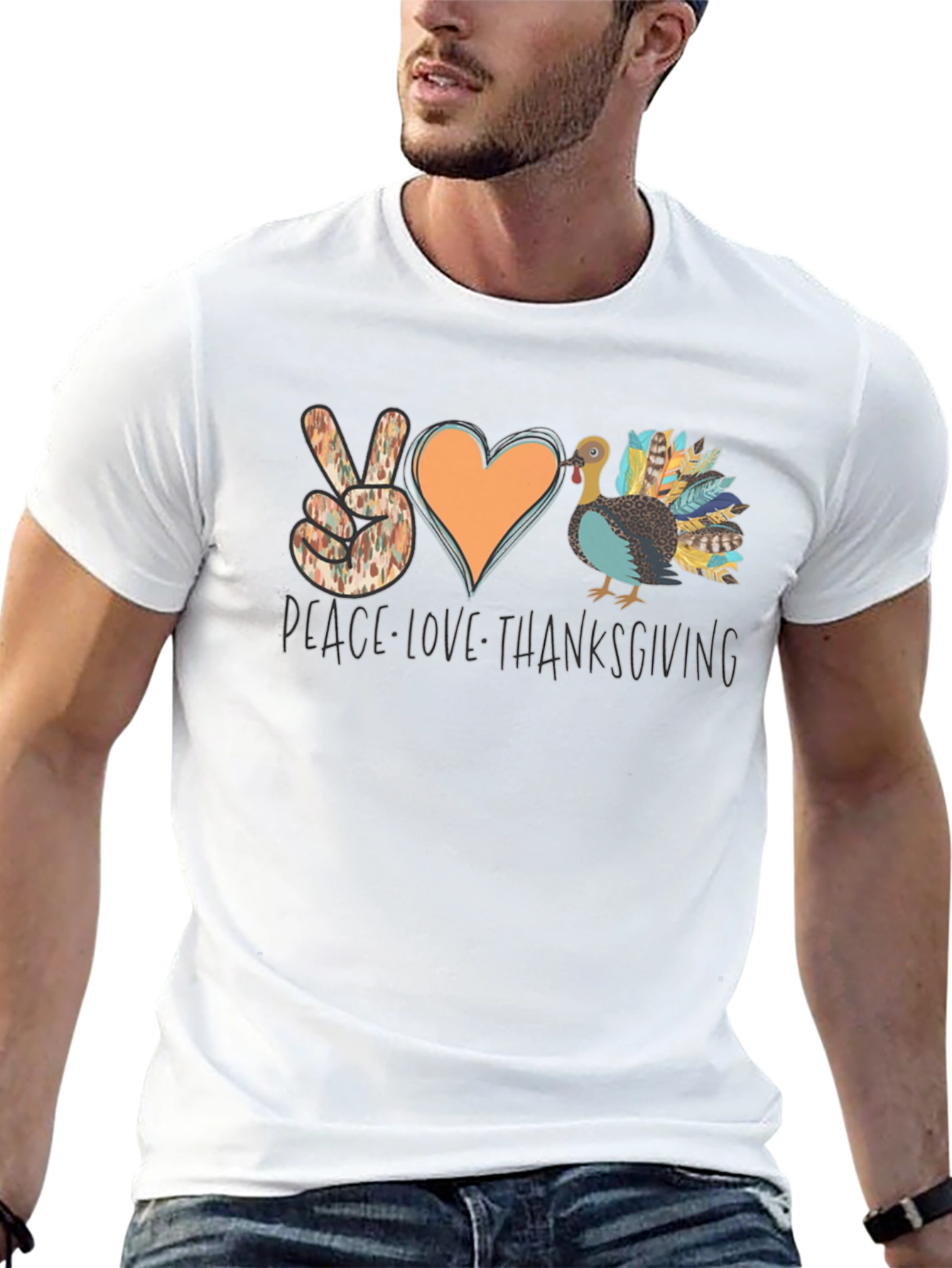 Peace Love Thanksgiving Turkey T-Shirt