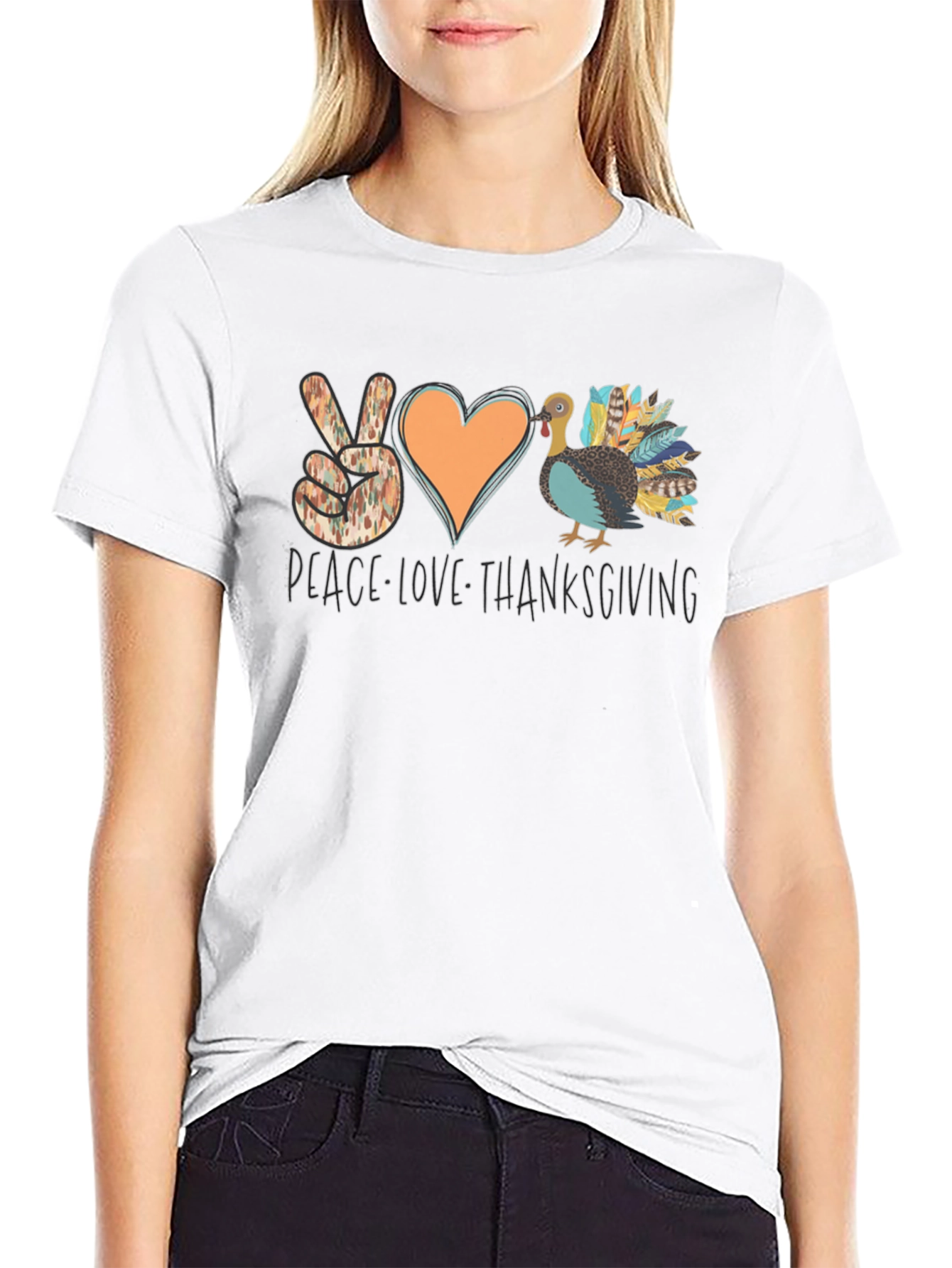 Peace Love Thanksgiving Turkey T-Shirt