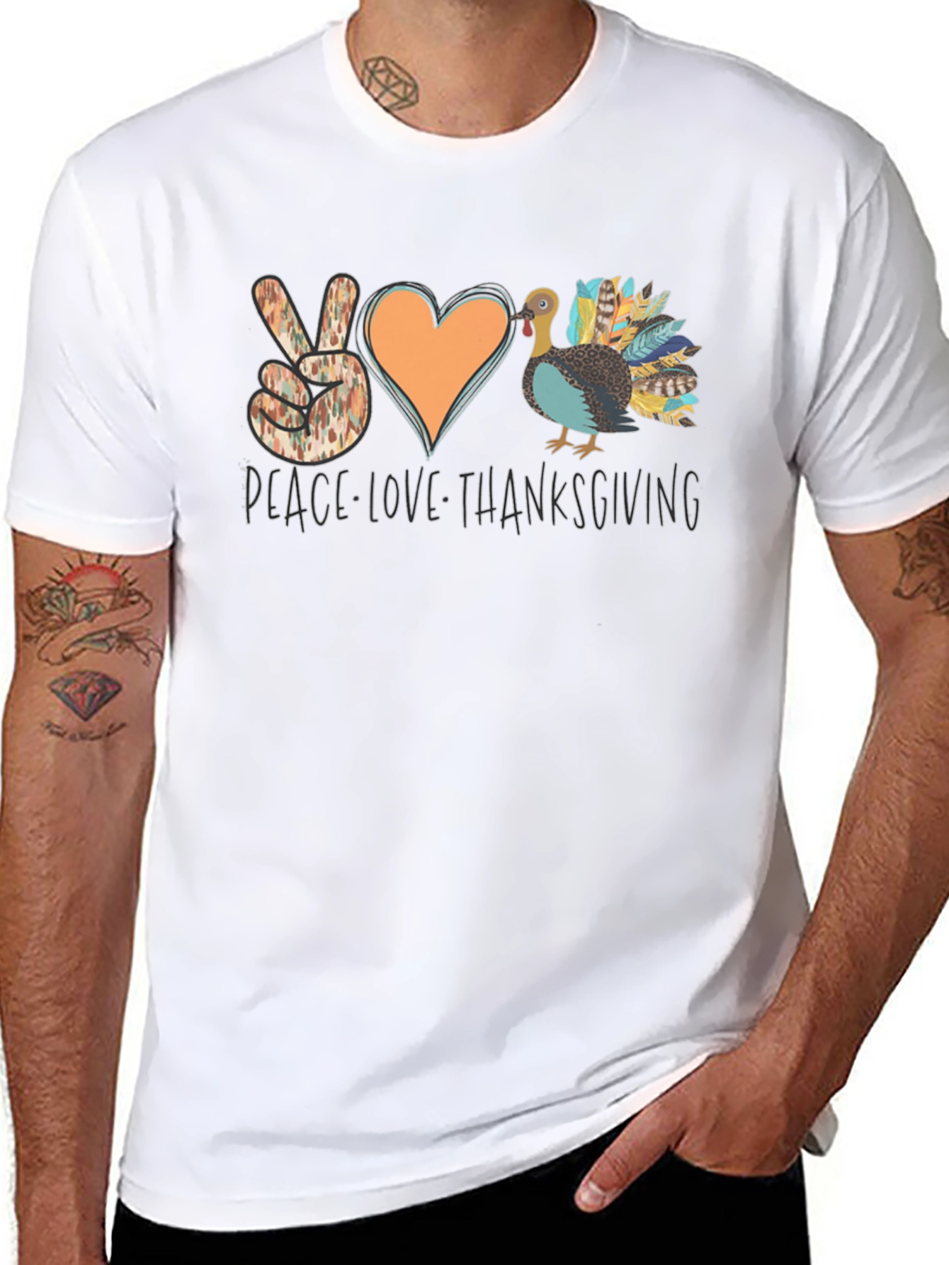 Peace Love Thanksgiving Turkey T-Shirt
