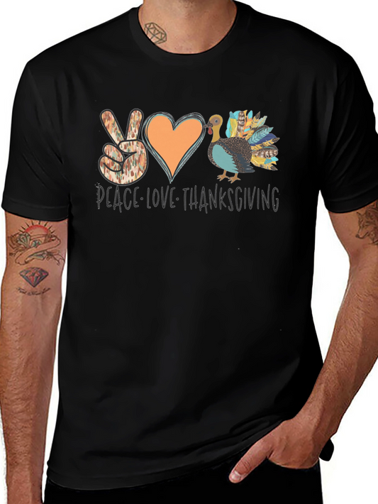 Peace Love Thanksgiving Turkey T-Shirt
