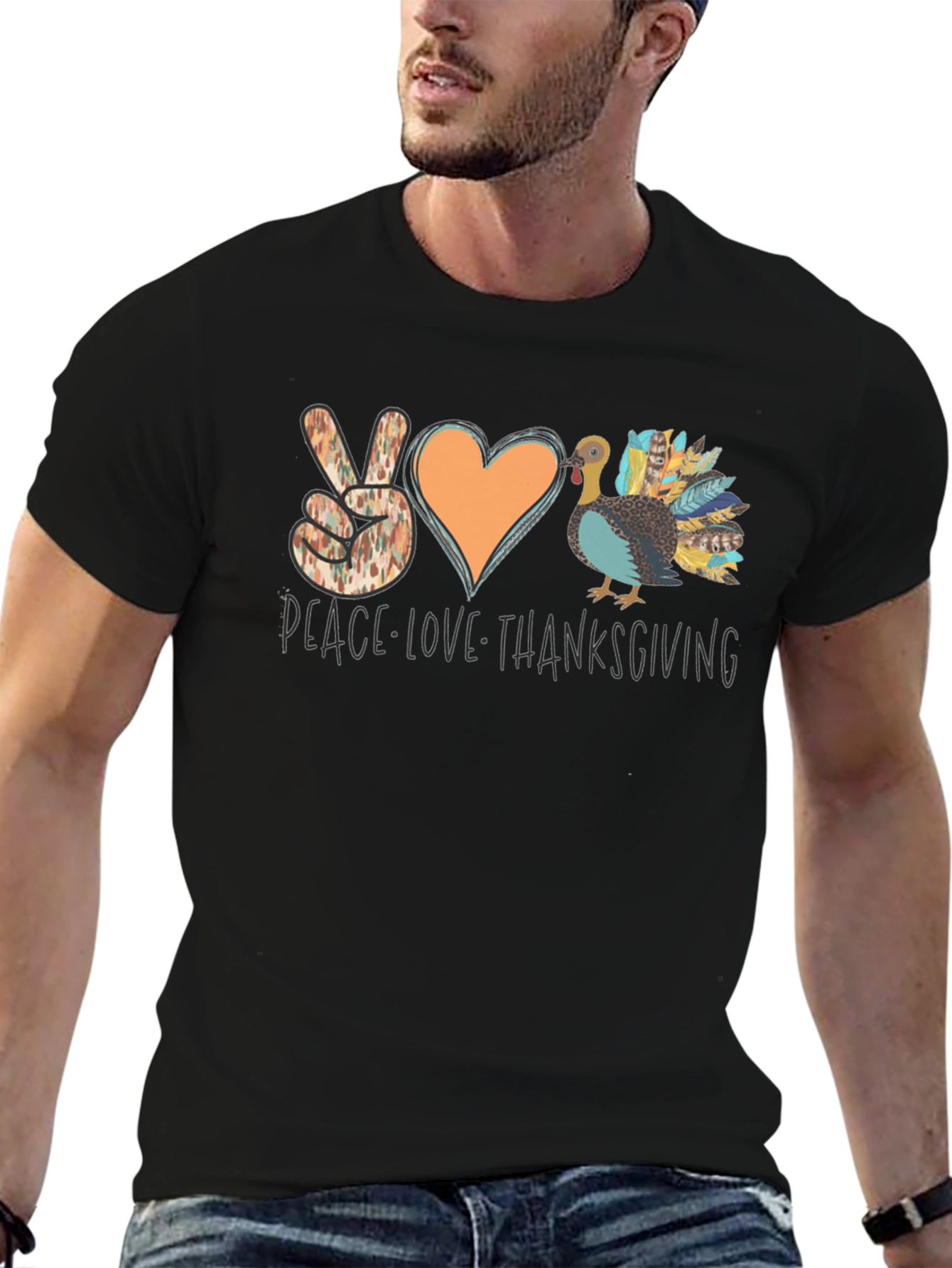 Peace Love Thanksgiving Turkey T-Shirt