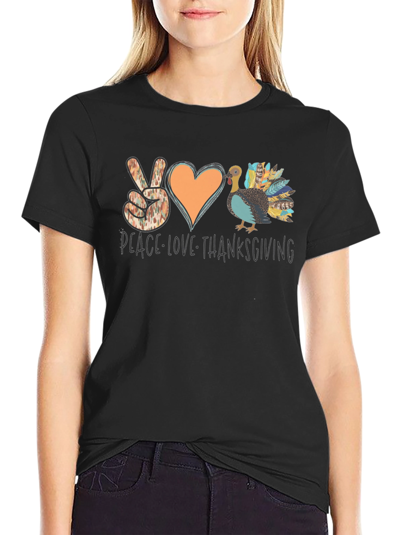 Peace Love Thanksgiving Turkey T-Shirt