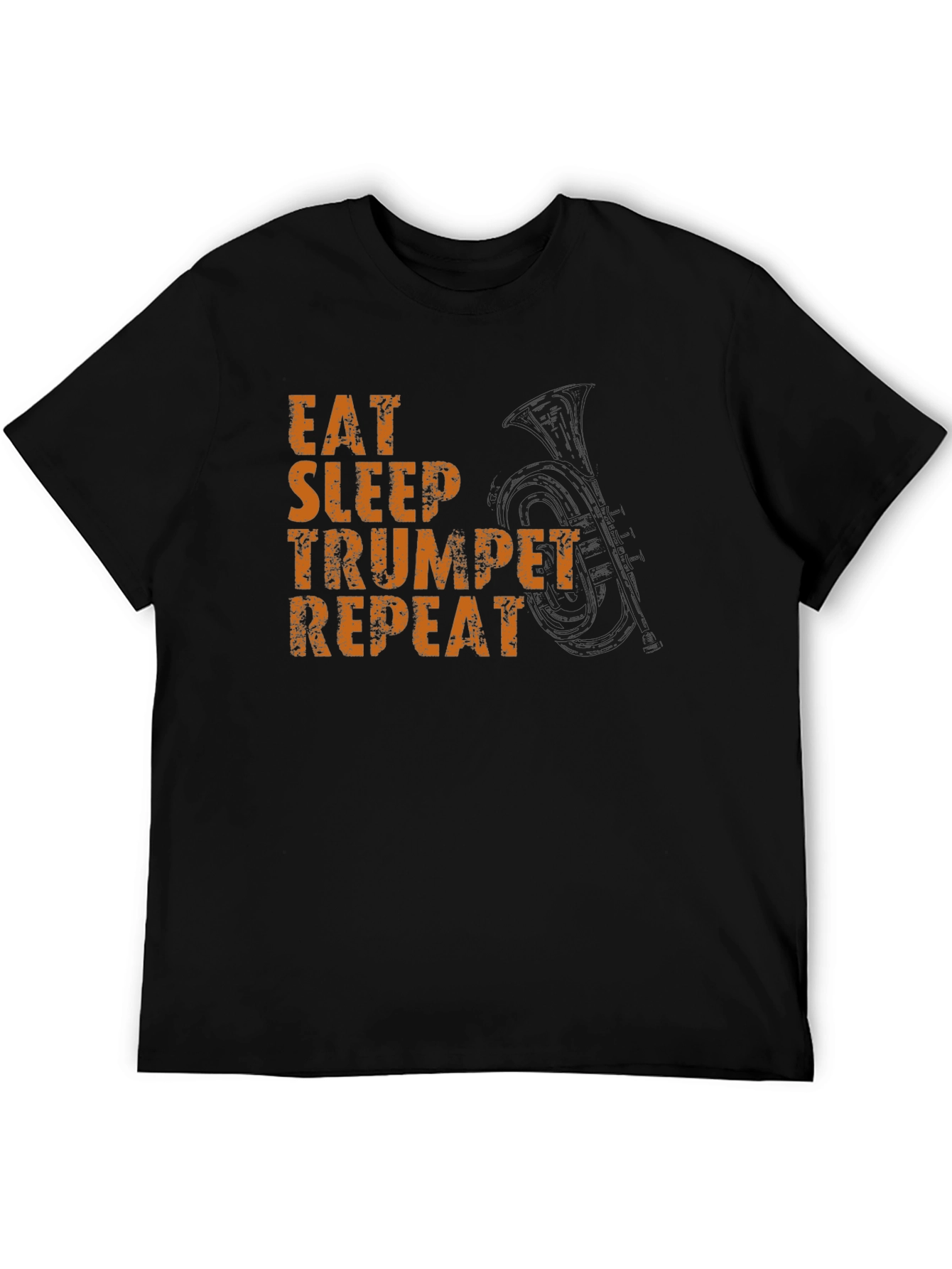 Eat Sleep Trumpet Repeat Black Graphic Tee