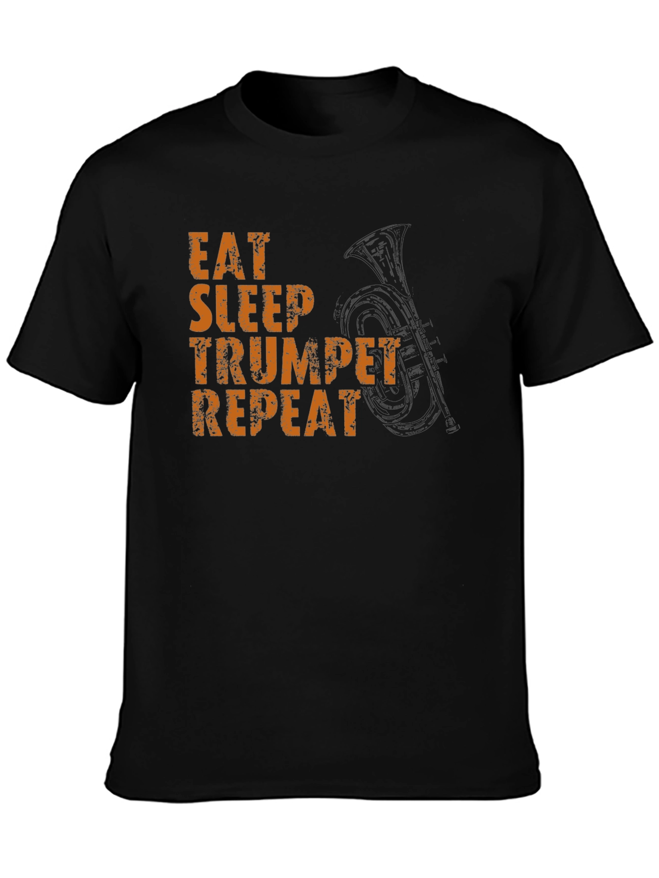 Eat Sleep Trumpet Repeat Black Graphic Tee