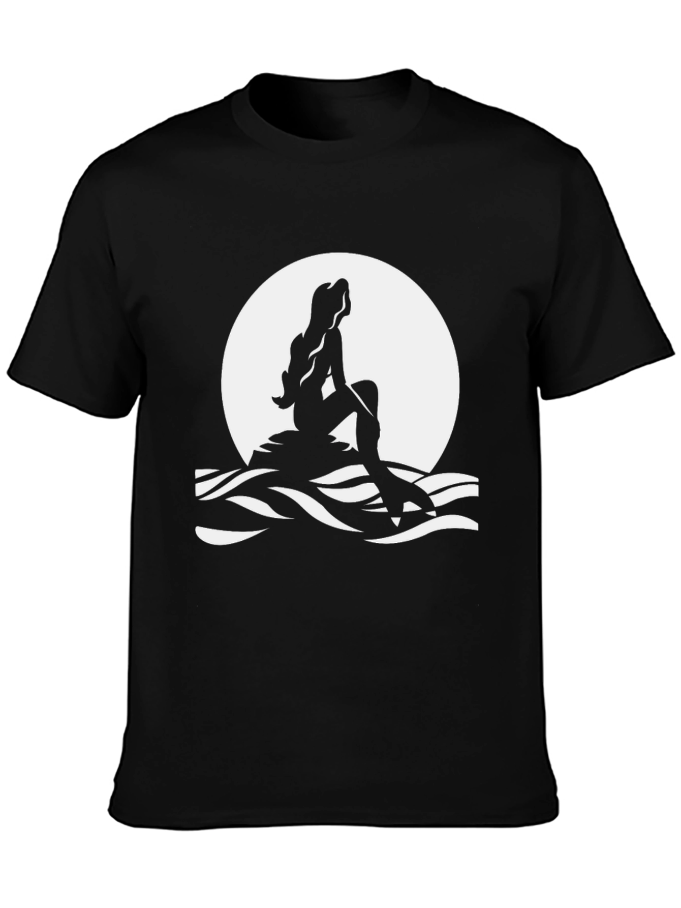 Mermaid Silhouette T-Shirt - Black Graphic Tee