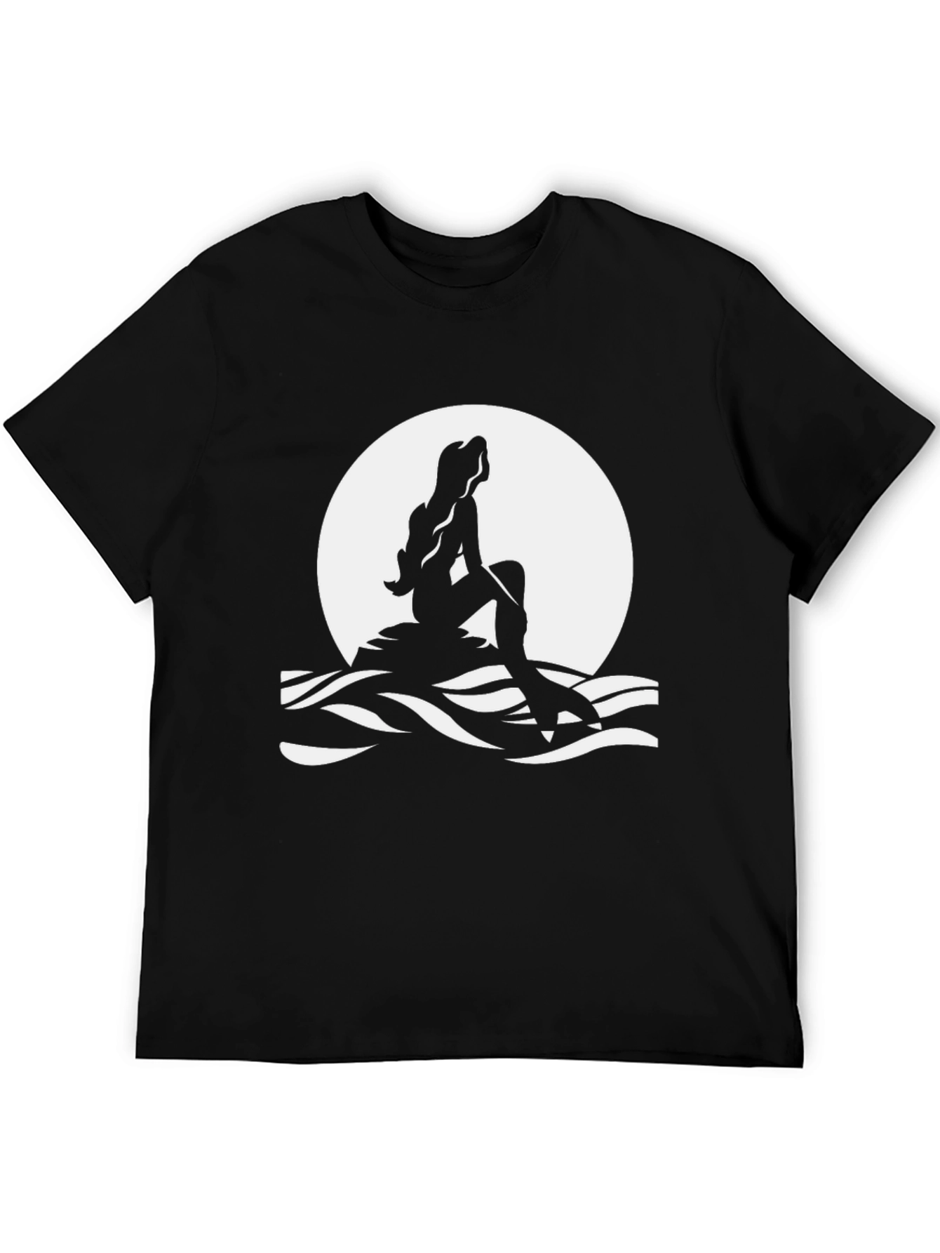 Mermaid Silhouette T-Shirt - Black Graphic Tee
