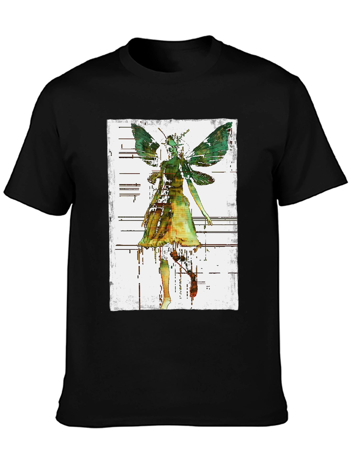 Fairy Graphic Print T-Shirt - Black